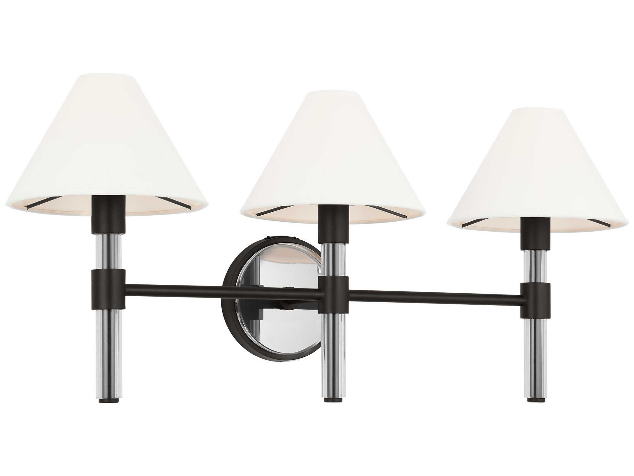 Visual Comfort Studio Robert 3-Light Aged Iron Black Vanity Light