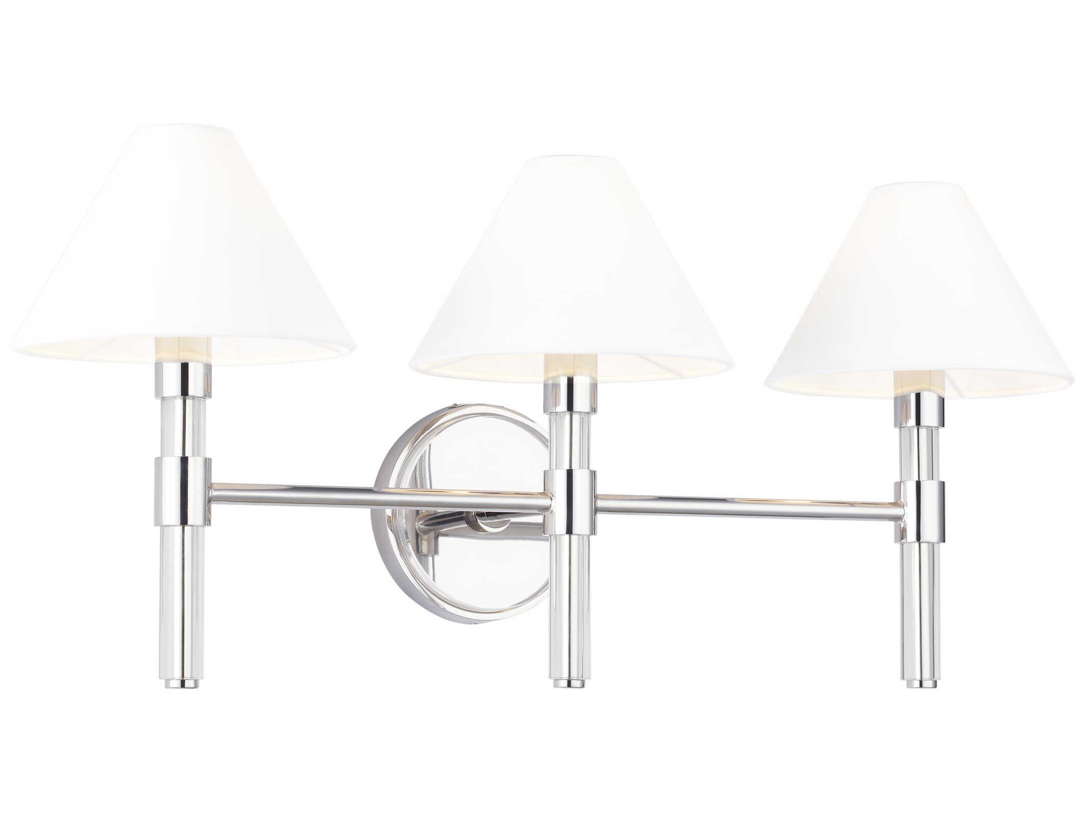 Visual Comfort Studio Robert 3-Light Polished Nickel Vanity Light