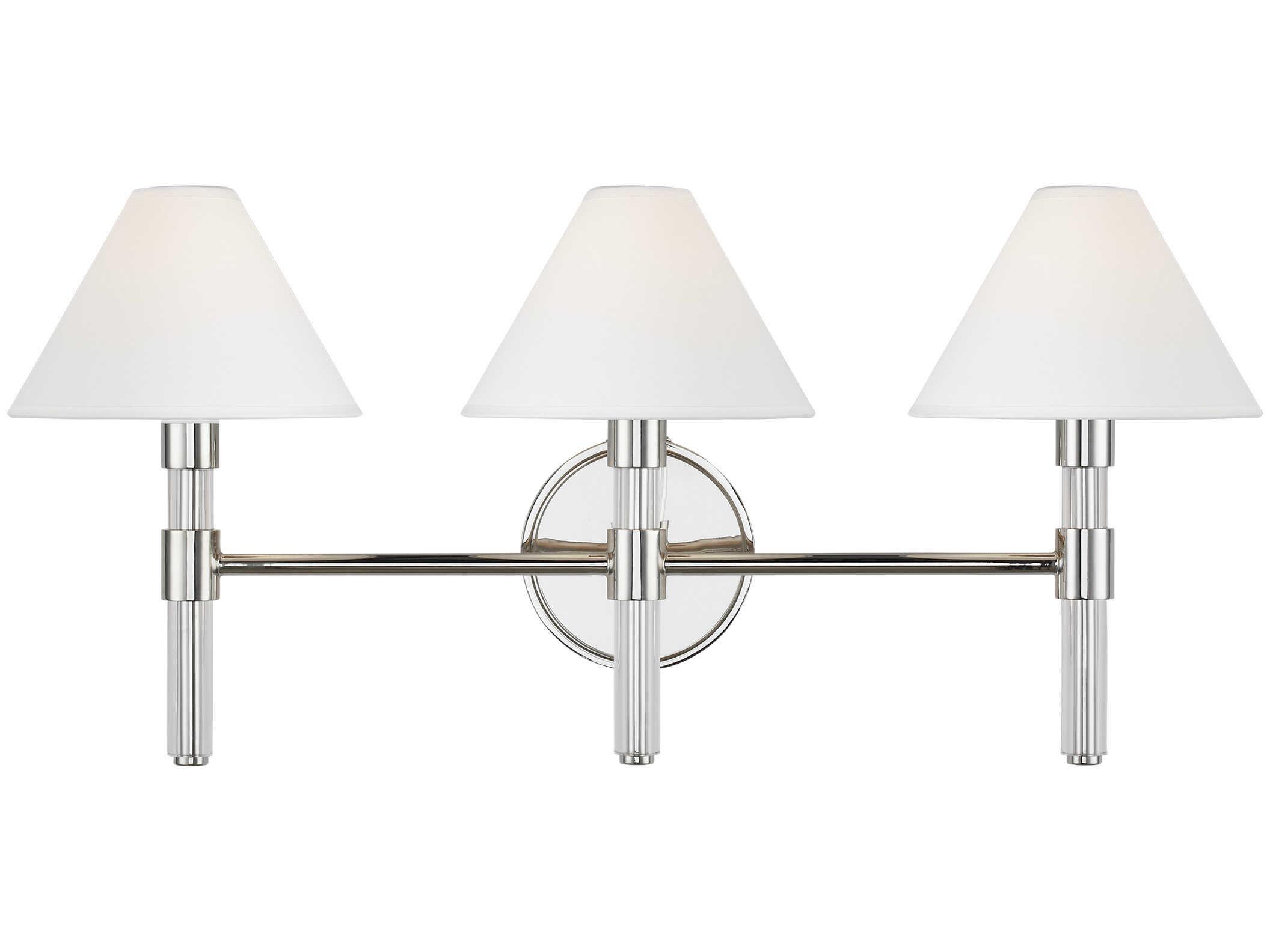 Visual Comfort Studio Robert 3-Light Polished Nickel Vanity Light