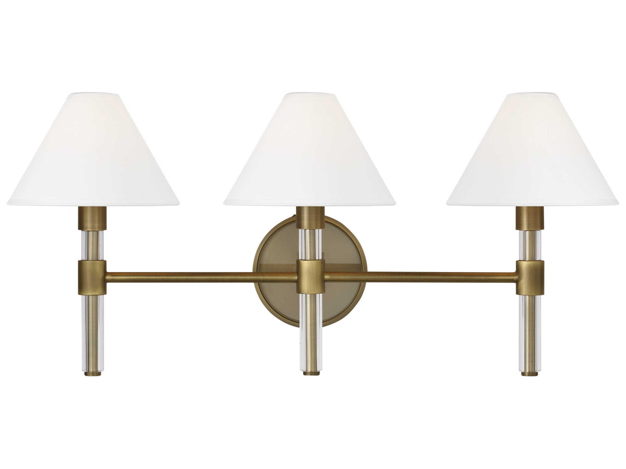 Visual Comfort Studio Robert 3-Light Time Worn Brass Vanity Light