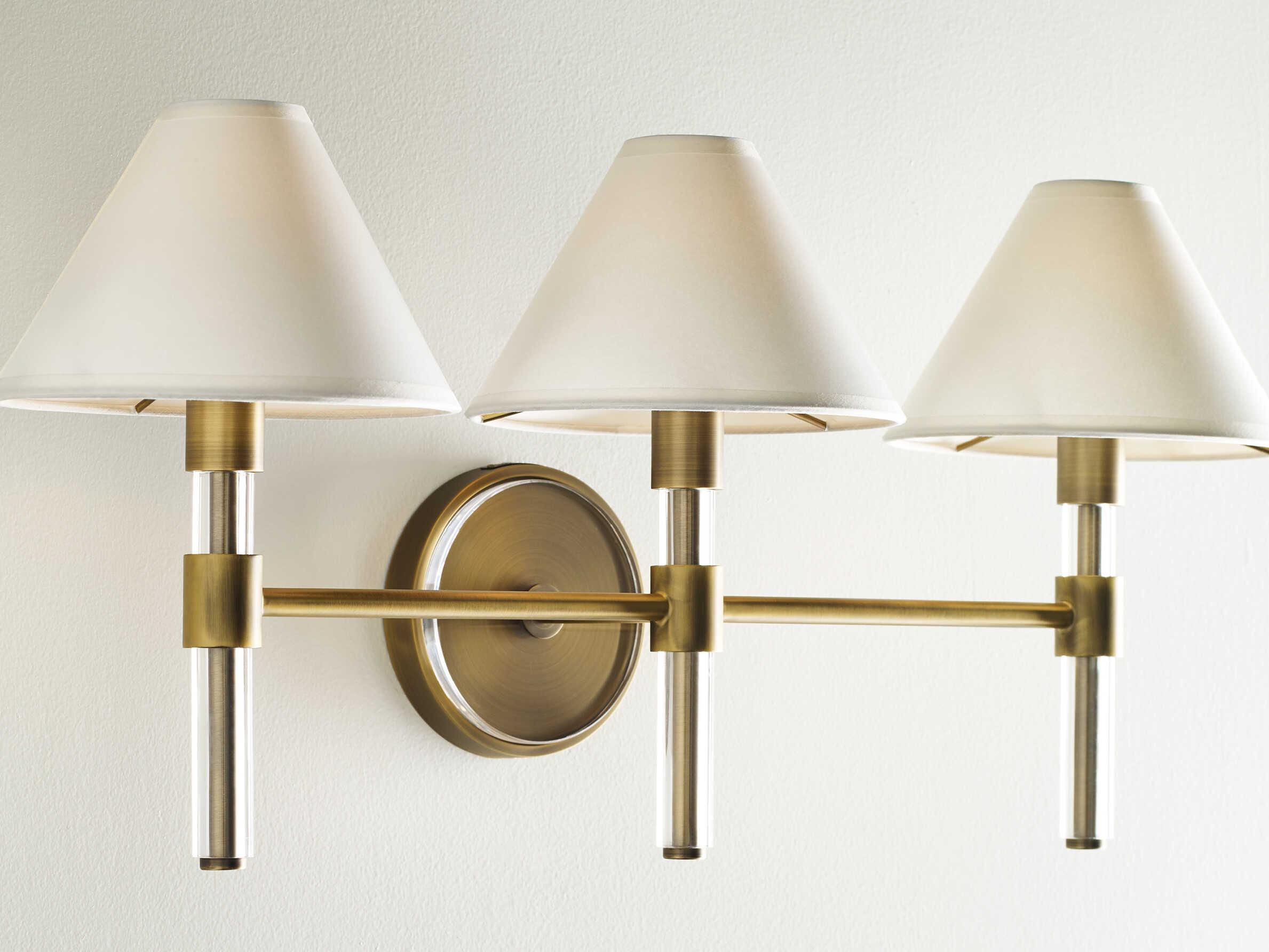 Visual Comfort Studio Robert 3-Light Time Worn Brass Vanity Light
