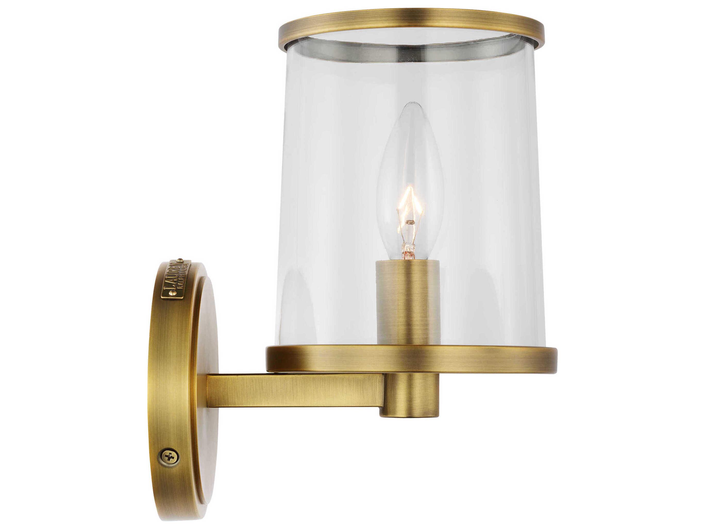 Visual Comfort Studio Reynolds 1-Light Time Worn Brass Wall Sconce