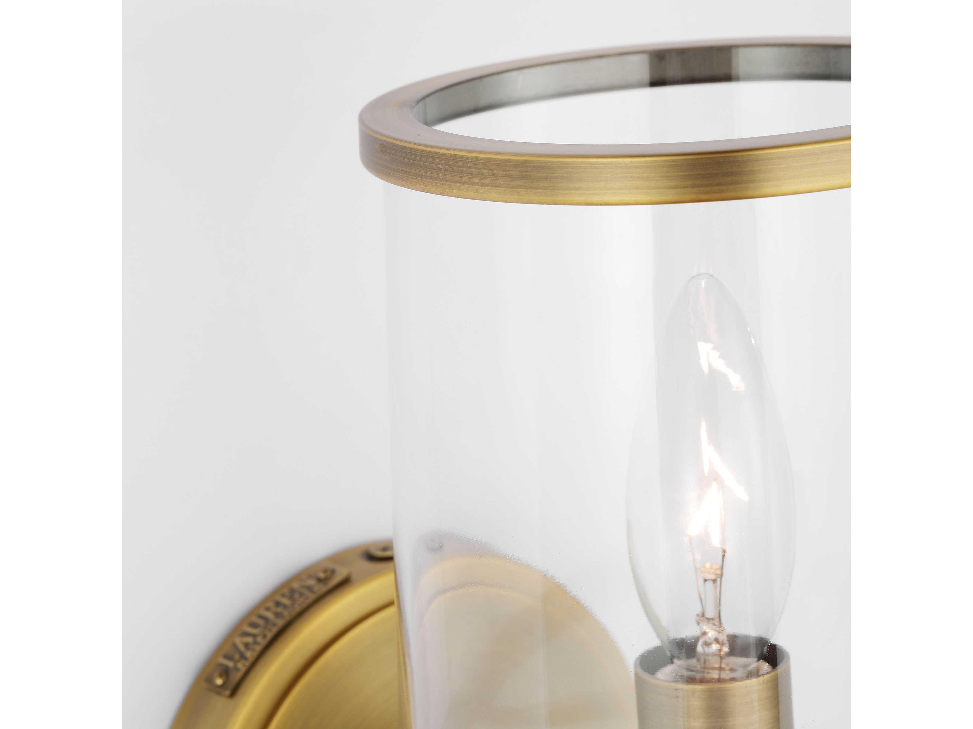 Visual Comfort Studio Reynolds 1-Light Time Worn Brass Wall Sconce