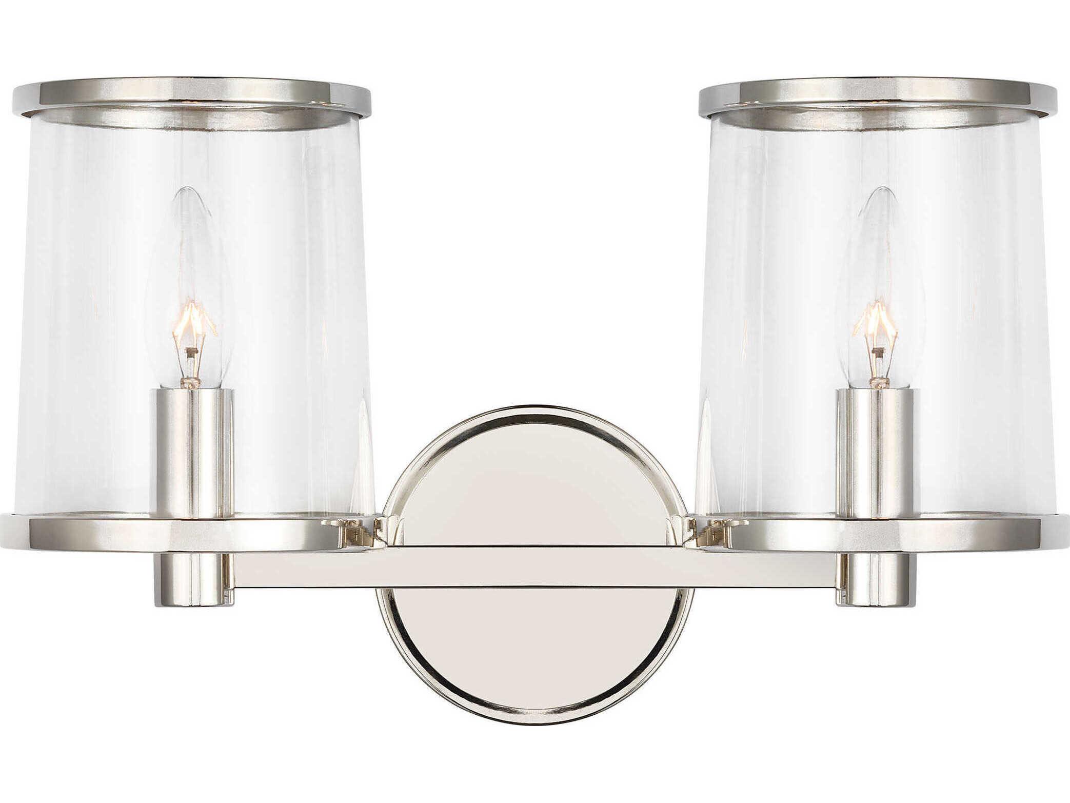 Visual Comfort Studio Reynolds 2-Light Polished Nickel Vanity Light