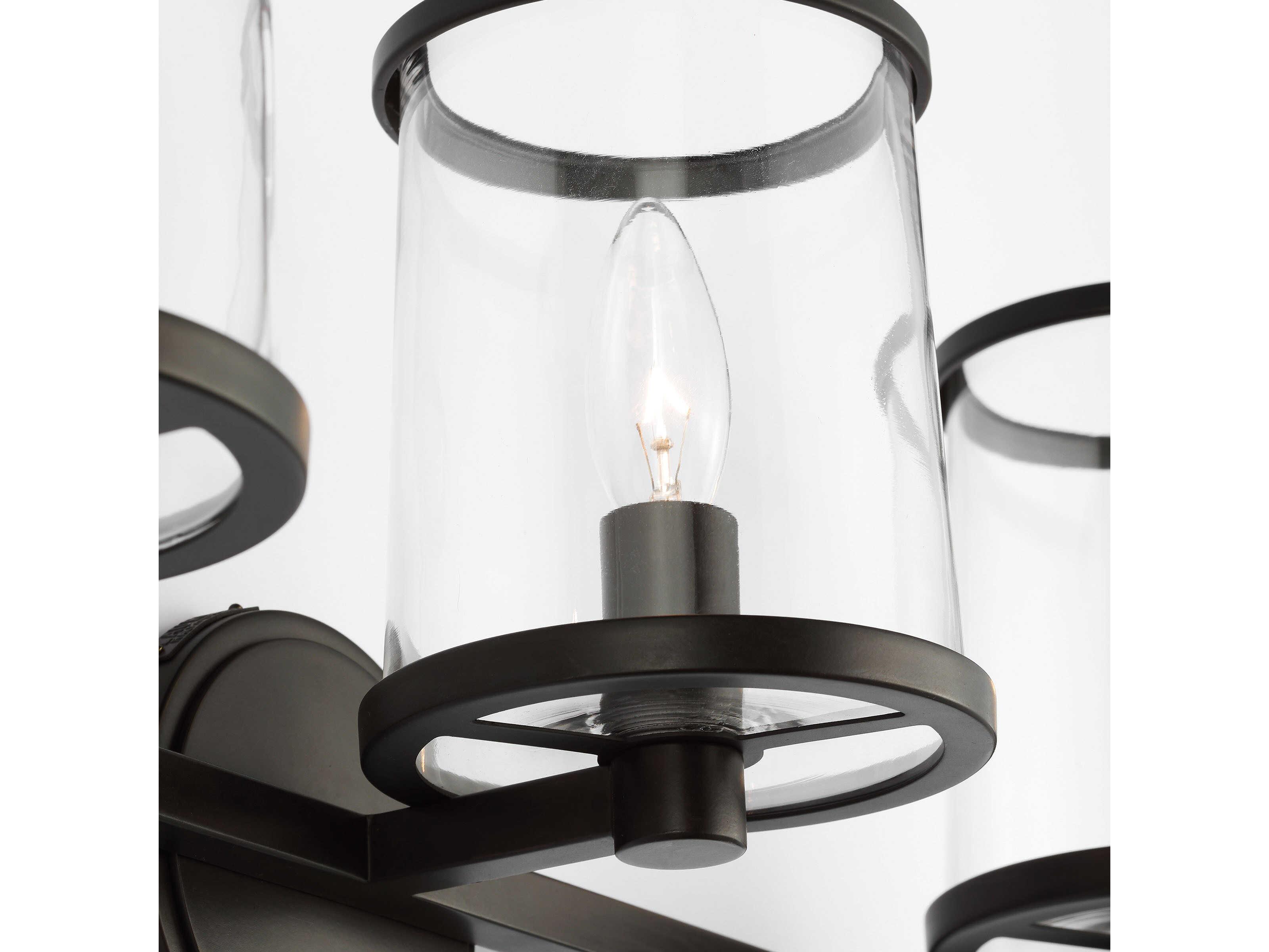 Visual Comfort Studio Reynolds 3-Light Aged Iron Black Vanity Light