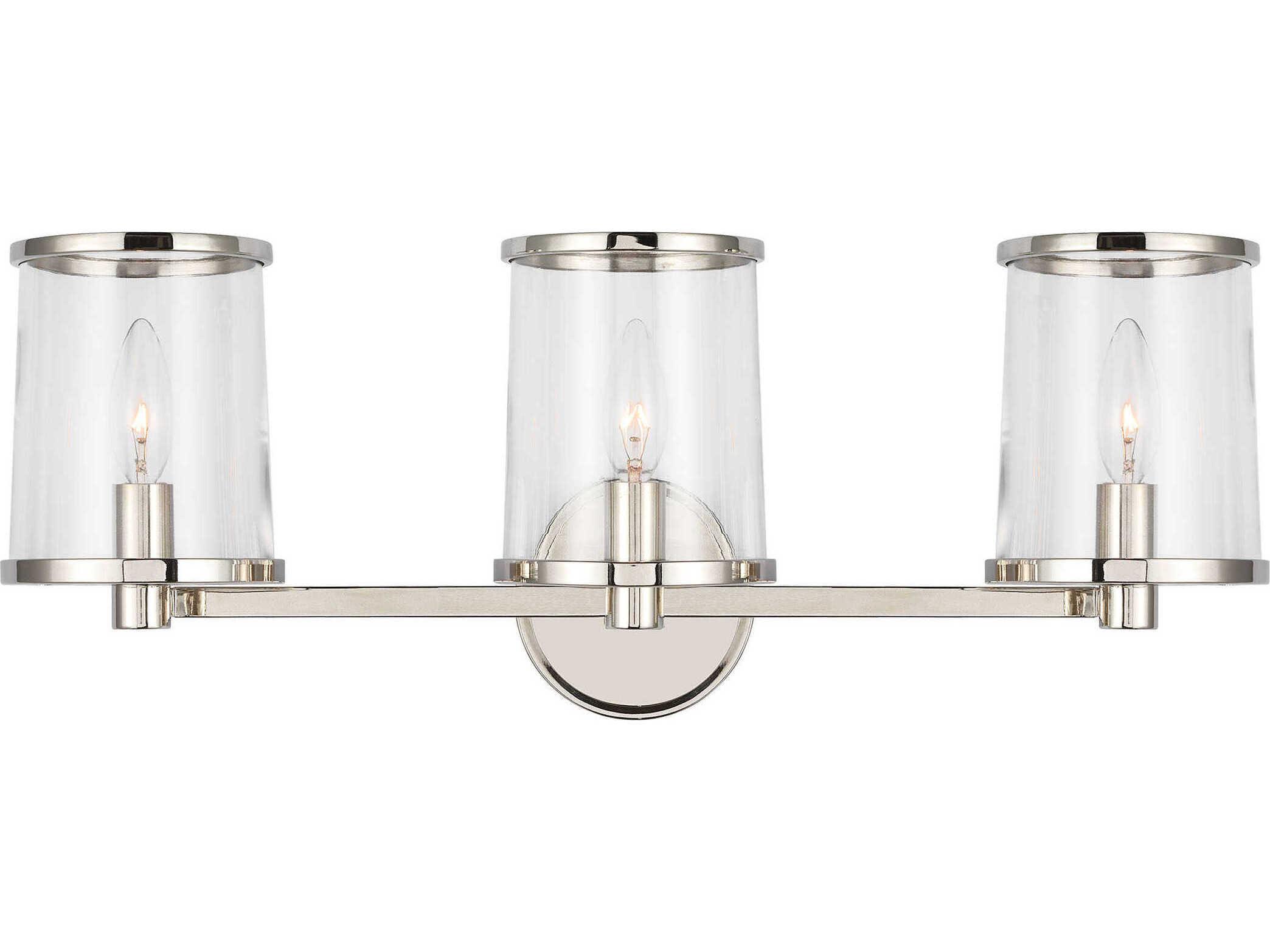 Visual Comfort Studio Reynolds 3-Light Polished Nickel Vanity Light
