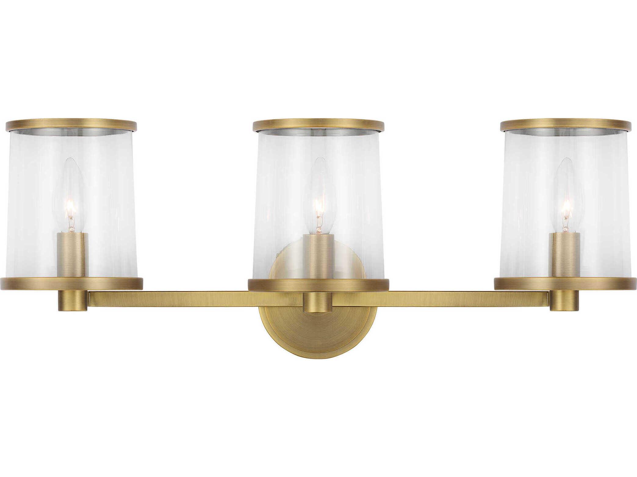 Visual Comfort Studio Reynolds 3-Light Time Worn Brass Vanity Light