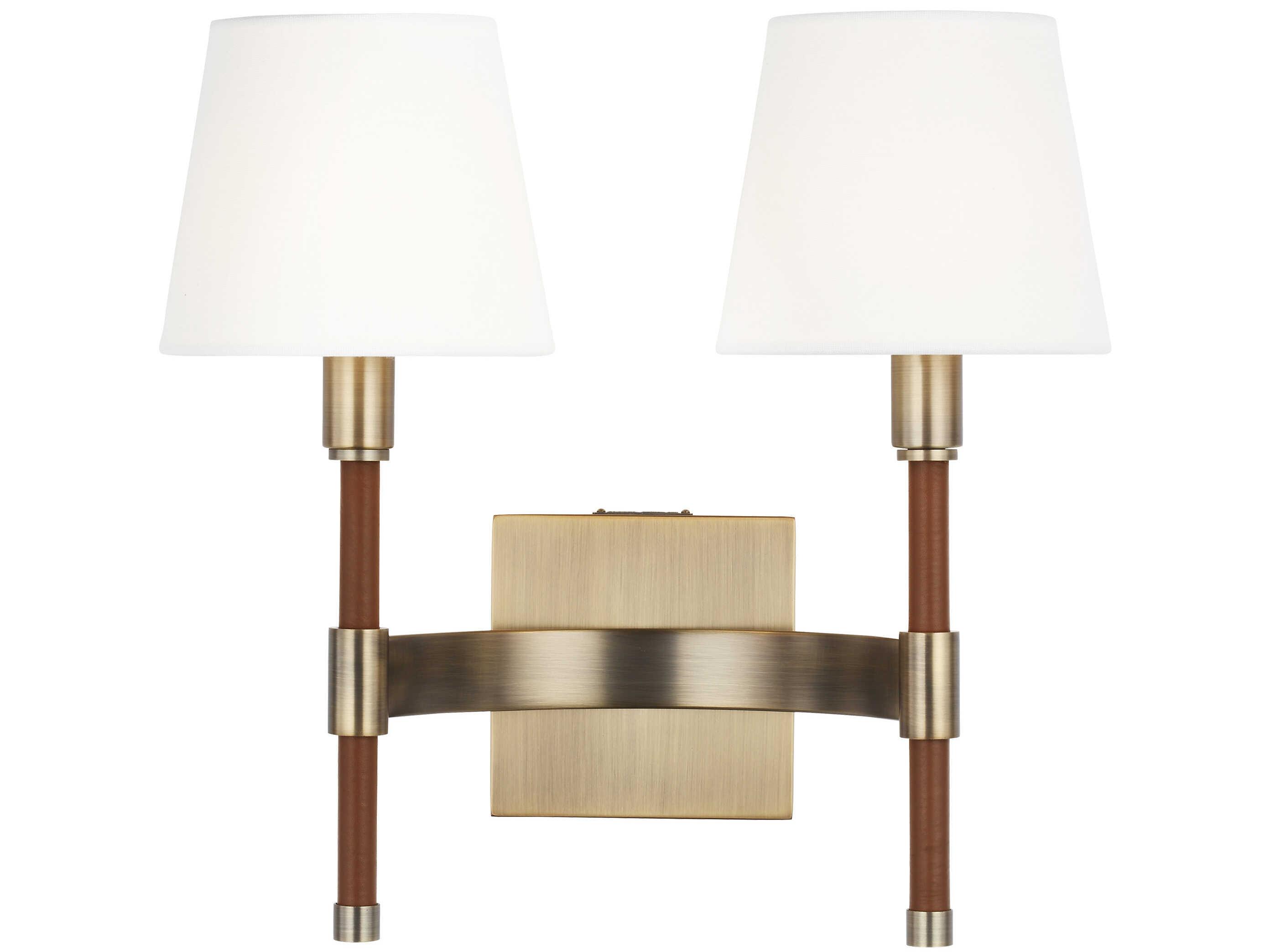 Visual Comfort Studio Katie 2-Light Time Worn Brass Vanity Light