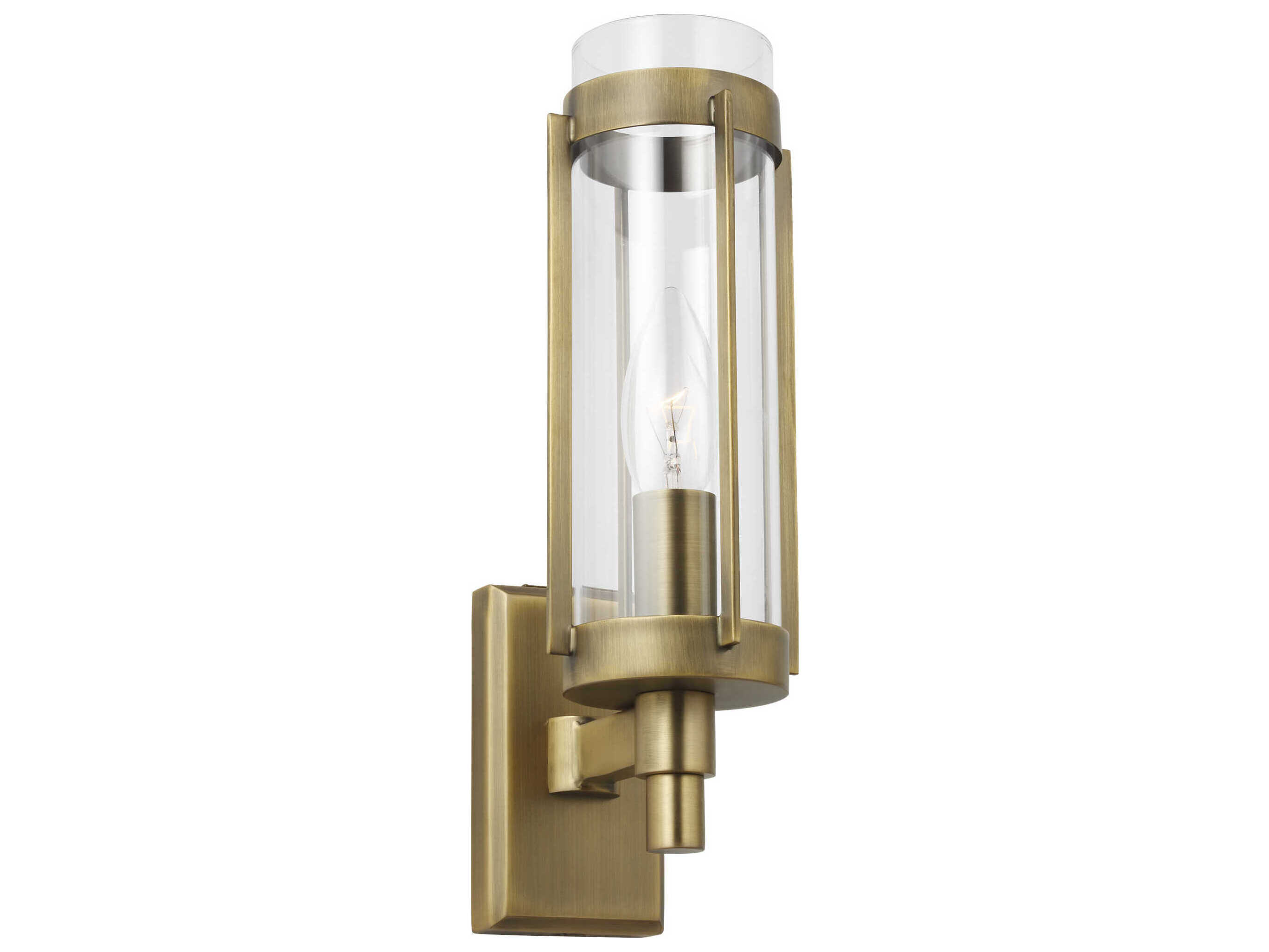 Visual Comfort Studio Flynn 1-Light Time Worn Brass Wall Sconce