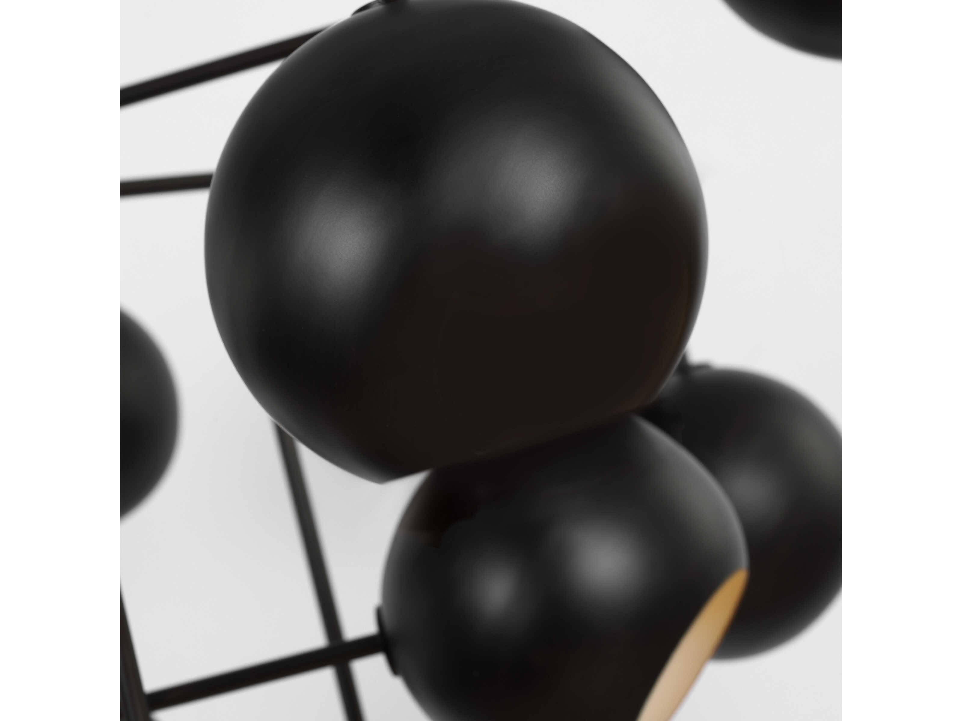 Visual Comfort Studio Chaumont 16-Light Aged Iron Black Globe Tiered Chandelier