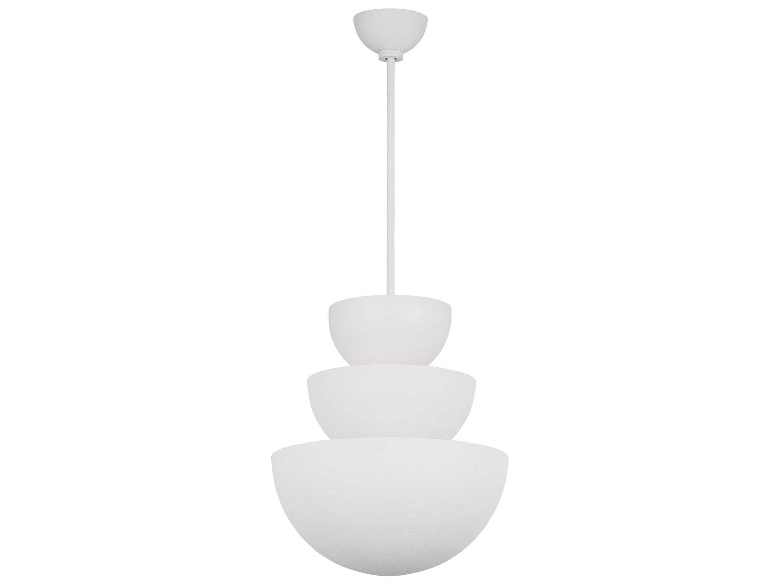 Visual Comfort Studio Beaunay 9-Light Cast Plaster White Geometric Pendant