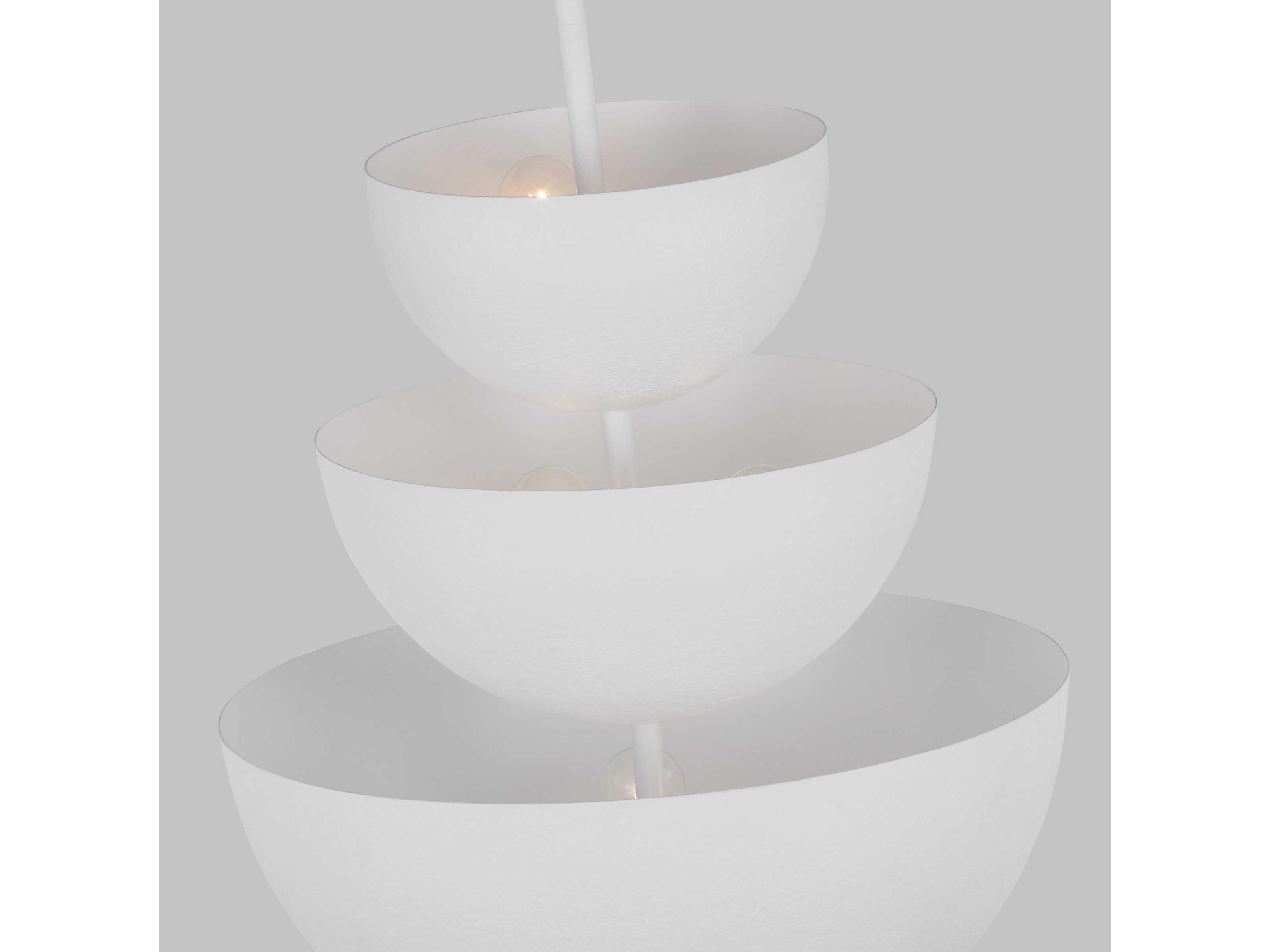 Visual Comfort Studio Beaunay 9-Light Cast Plaster White Geometric Pendant