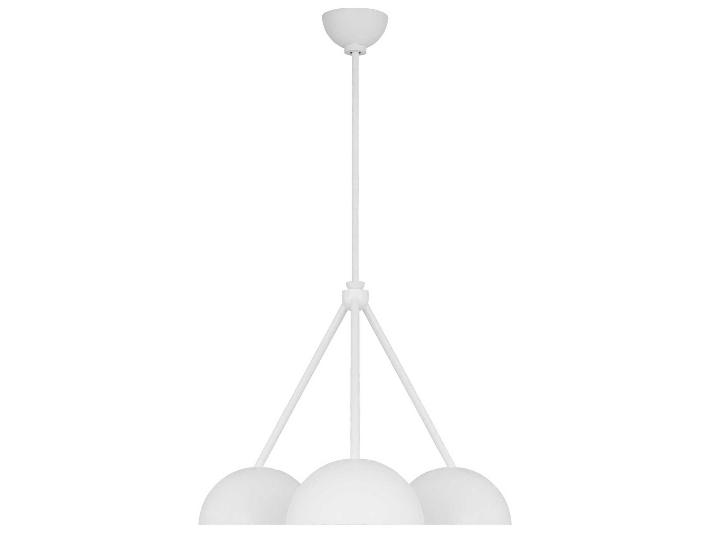 Visual Comfort Studio Beaunay 3-Light Cast Plaster White Dome Chandelier