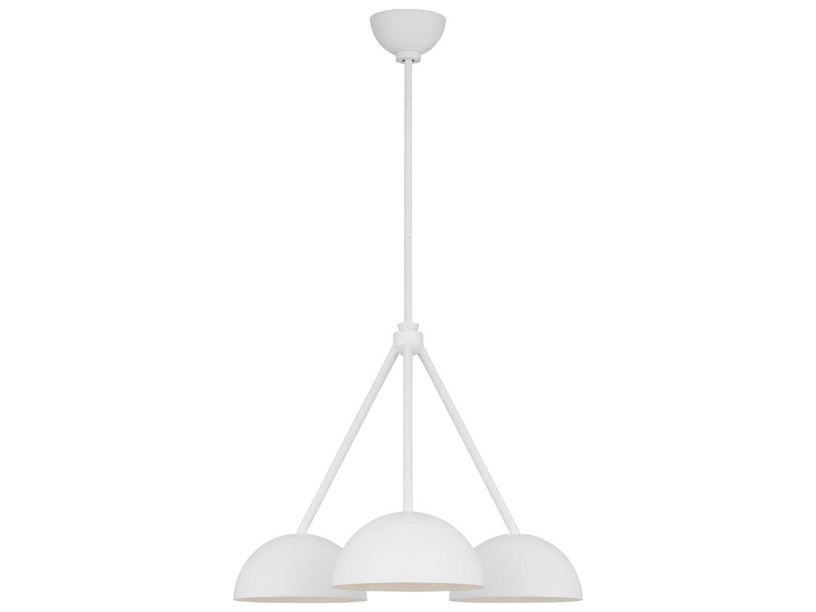Visual Comfort Studio Beaunay 3-Light Cast Plaster White Dome Chandelier