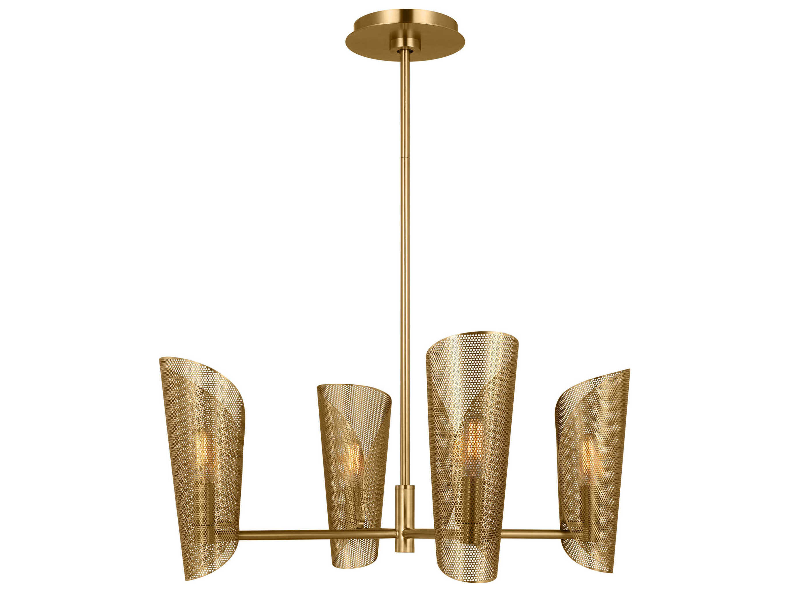 Visual Comfort Studio Plivot 3-Light Burnished Brass Chandelier
