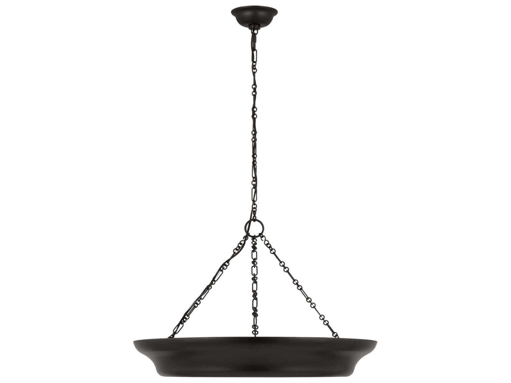 Visual Comfort Studio Lenoir Aged Iron Black Round Chandelier