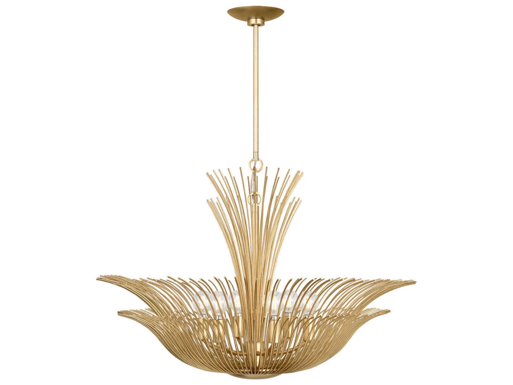 Visual Comfort Studio Dorelle 6-Light Gild Gold Candelabra Chandelier