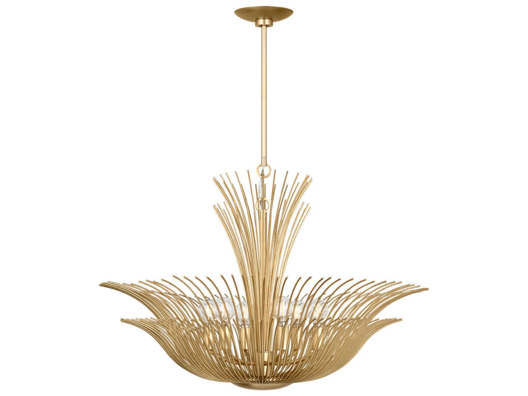 Visual Comfort Studio Dorelle 6-Light Gild Gold Candelabra Chandelier