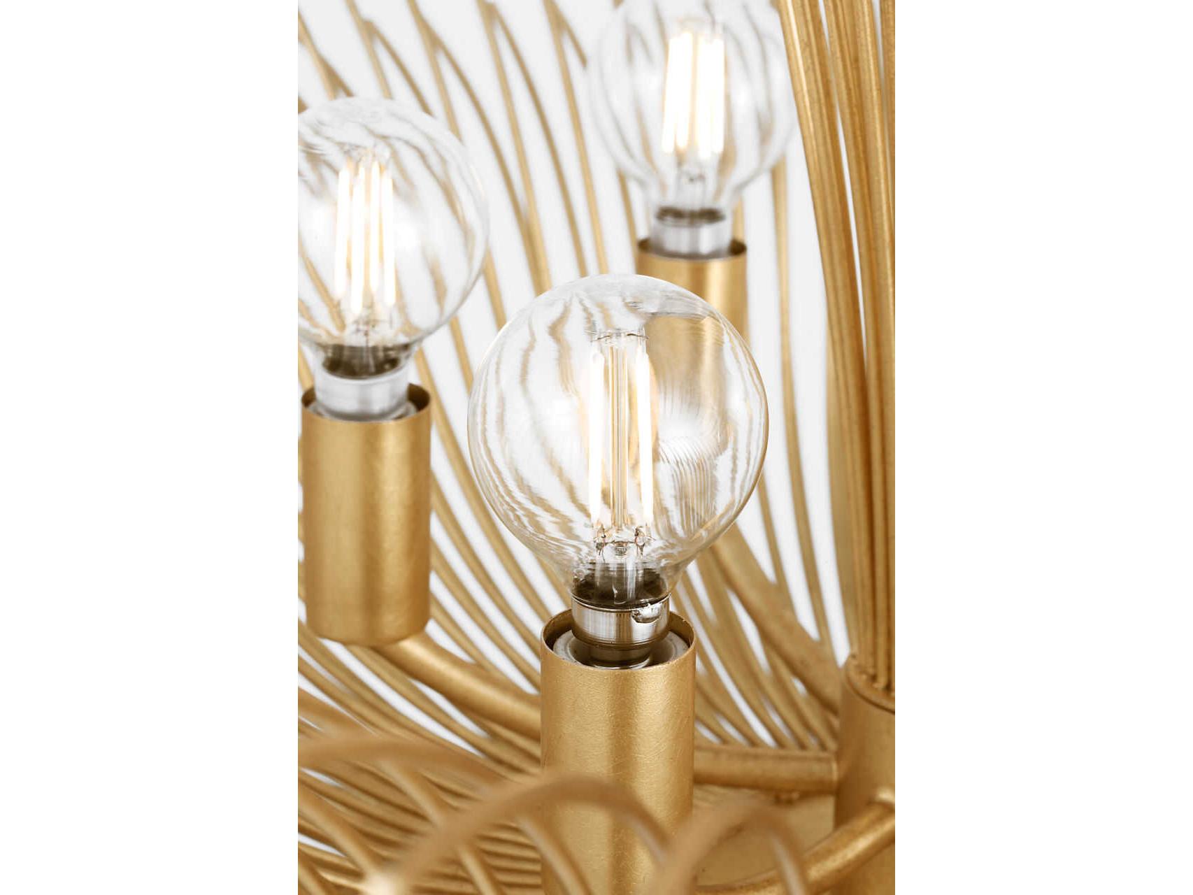 Visual Comfort Studio Dorelle 6-Light Gild Gold Candelabra Chandelier