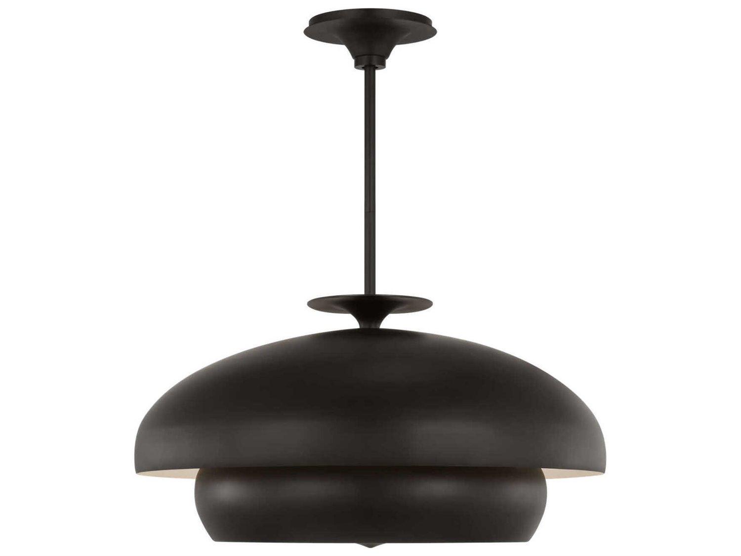 Visual Comfort Studio Solene 8-Light Aged Iron Black Dome Pendant