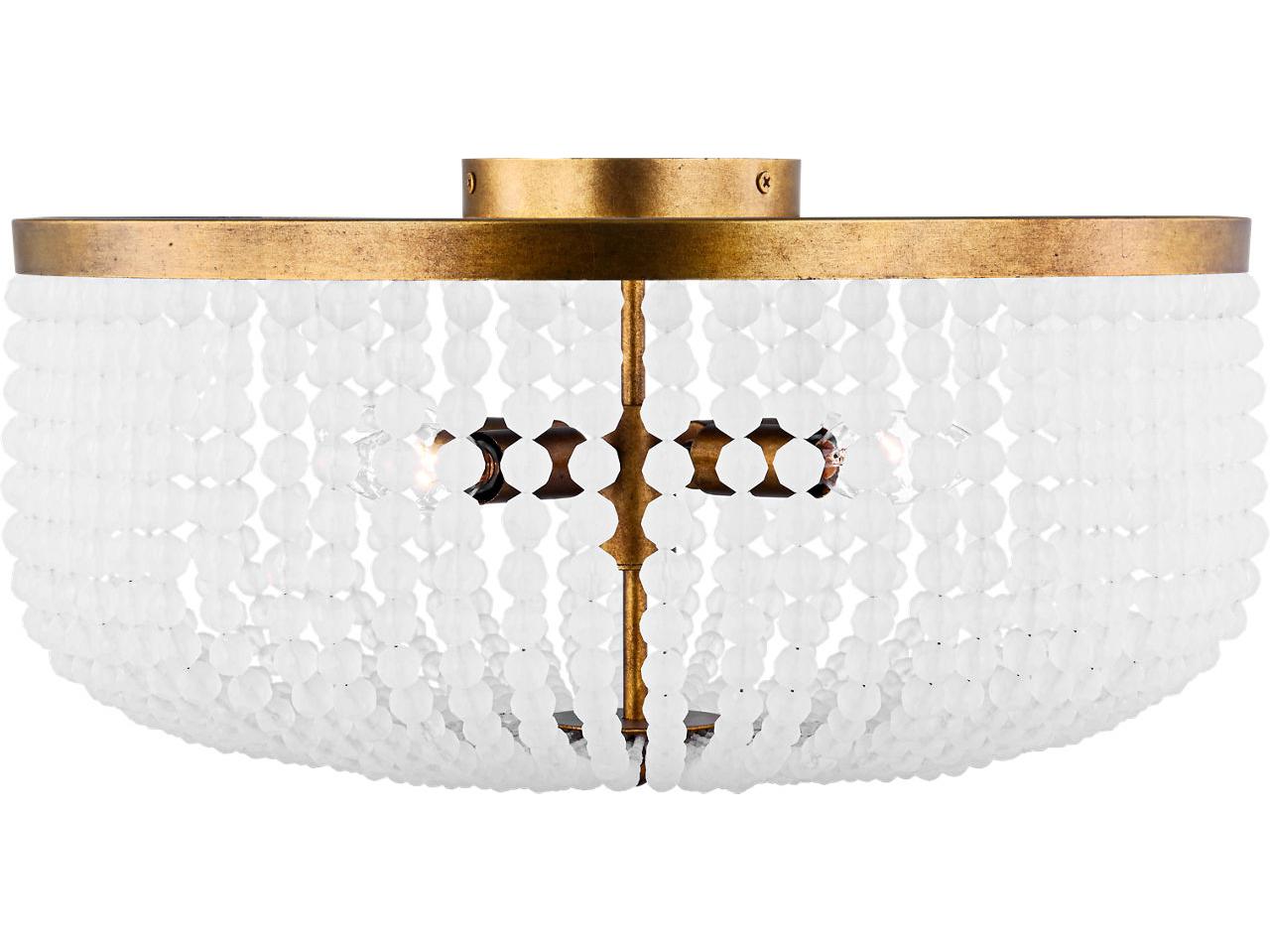 Visual Comfort Studio Bellecour 4-Light Vintage Gild Gold Flush Mount