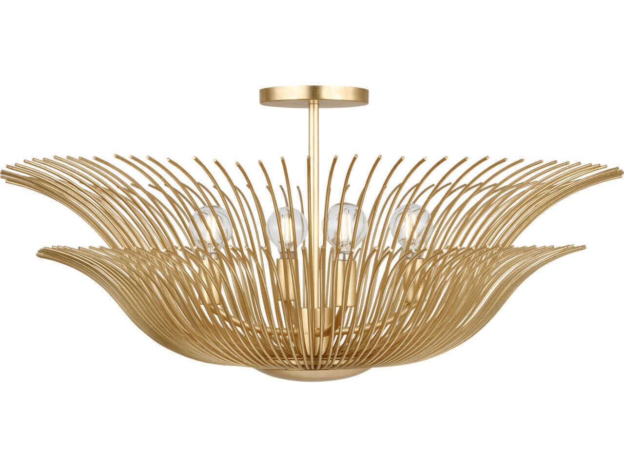 Visual Comfort Studio Dorelle 4-Light Gild Gold Semi Flush Mount