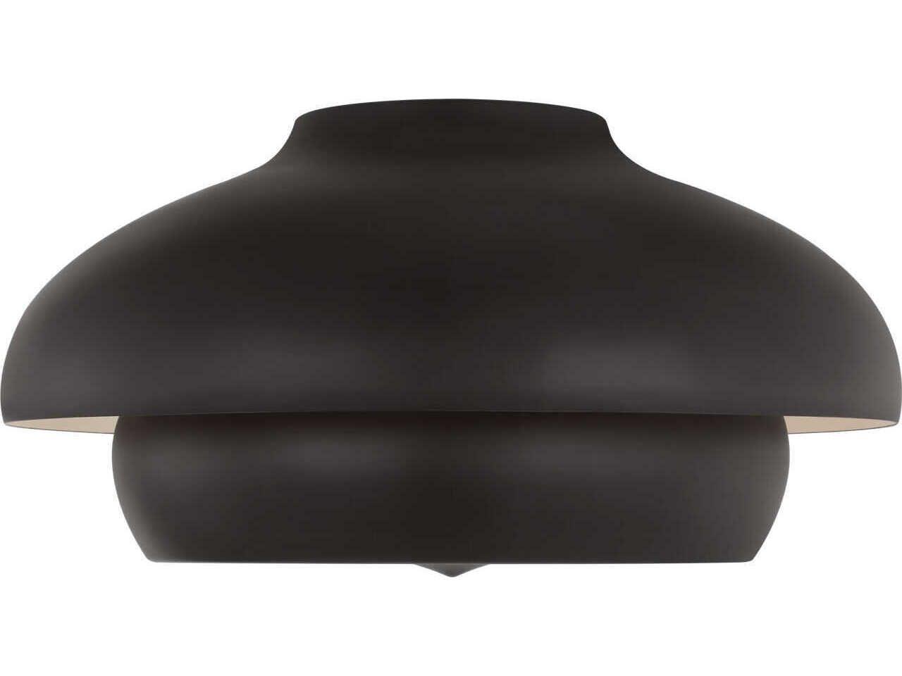 Visual Comfort Studio Solene 1-Light Aged Iron Black Dome Flush Mount