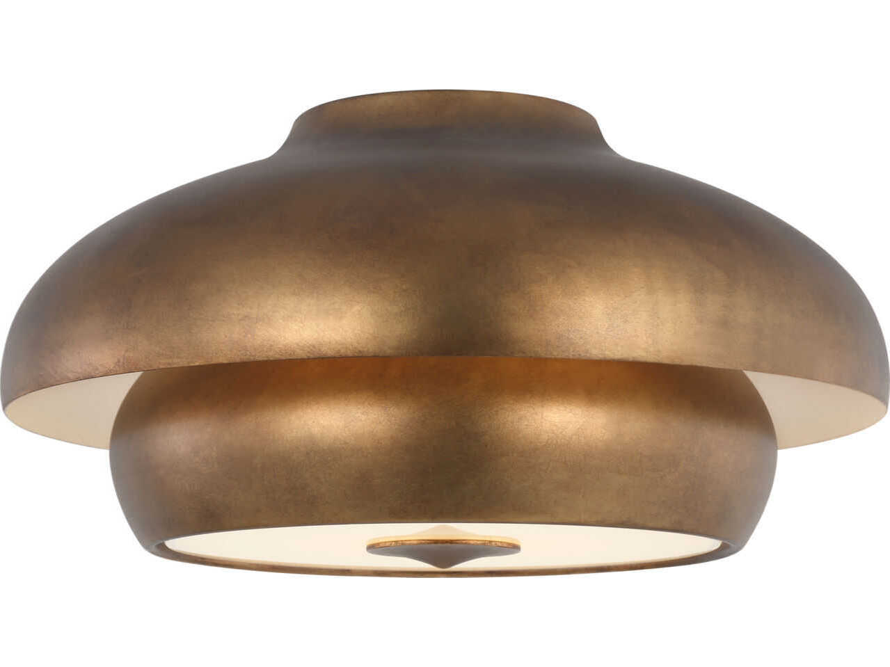 Visual Comfort Studio Solene 1-Light Vintage Gild Gold Dome Flush Mount