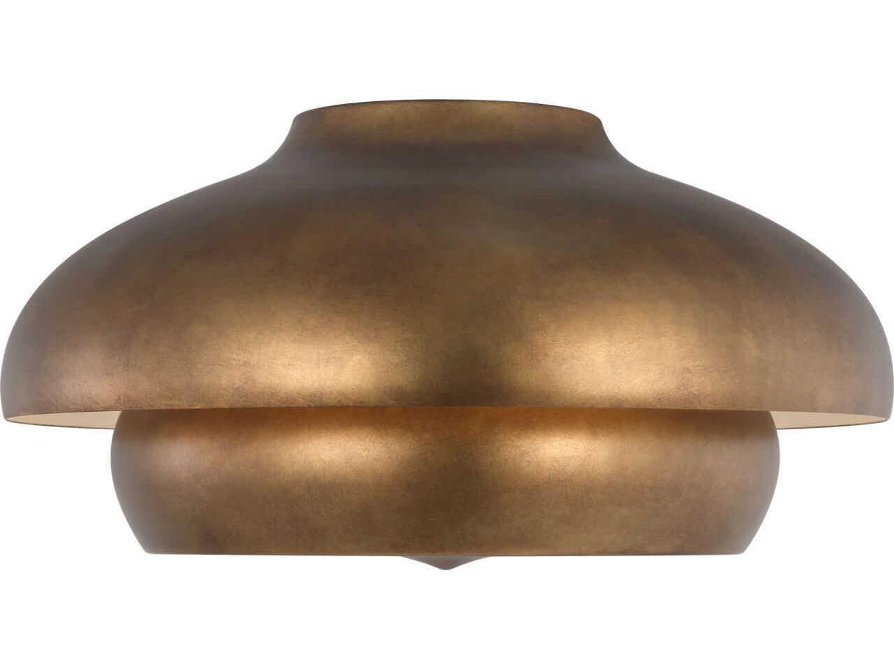 Visual Comfort Studio Solene 1-Light Vintage Gild Gold Dome Flush Mount
