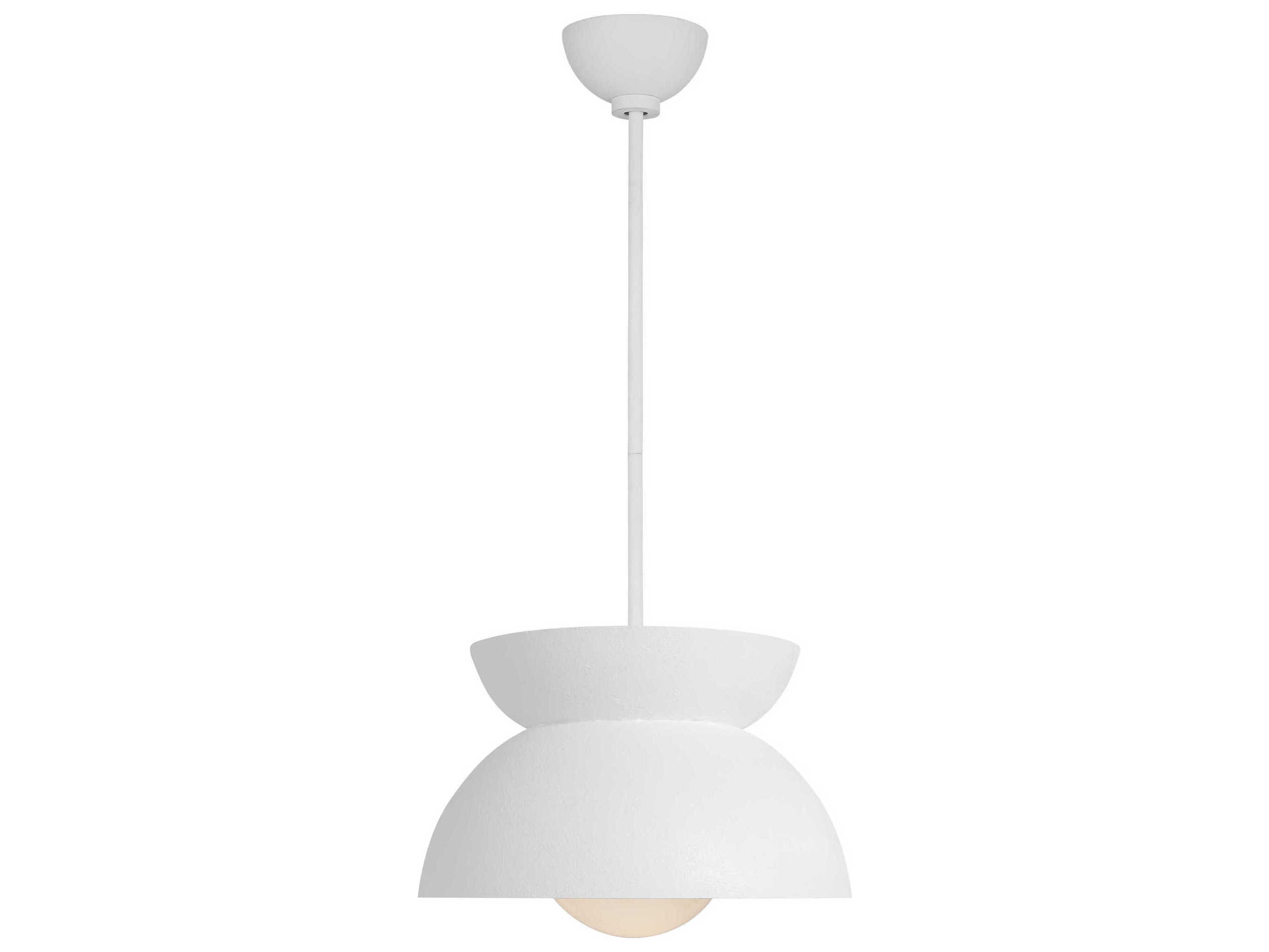 Visual Comfort Studio Beaunay 1-Light Cast Plaster White Dome Pendant