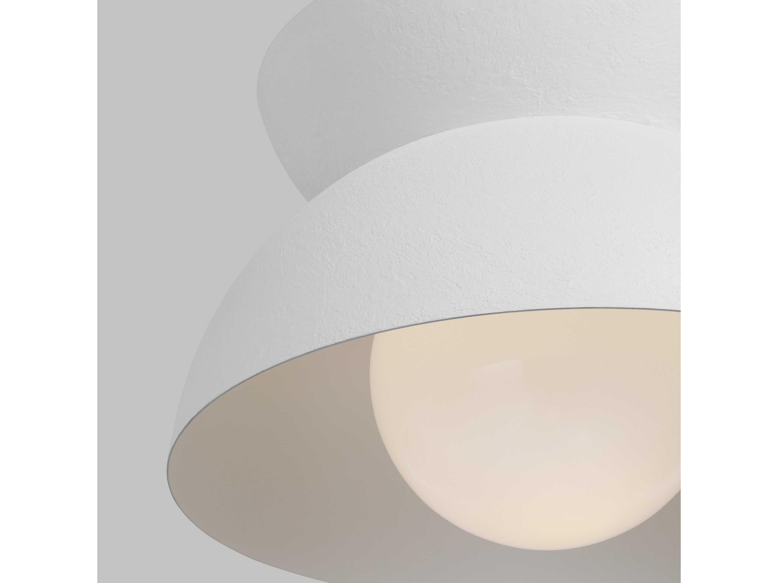 Visual Comfort Studio Beaunay 1-Light Cast Plaster White Dome Pendant