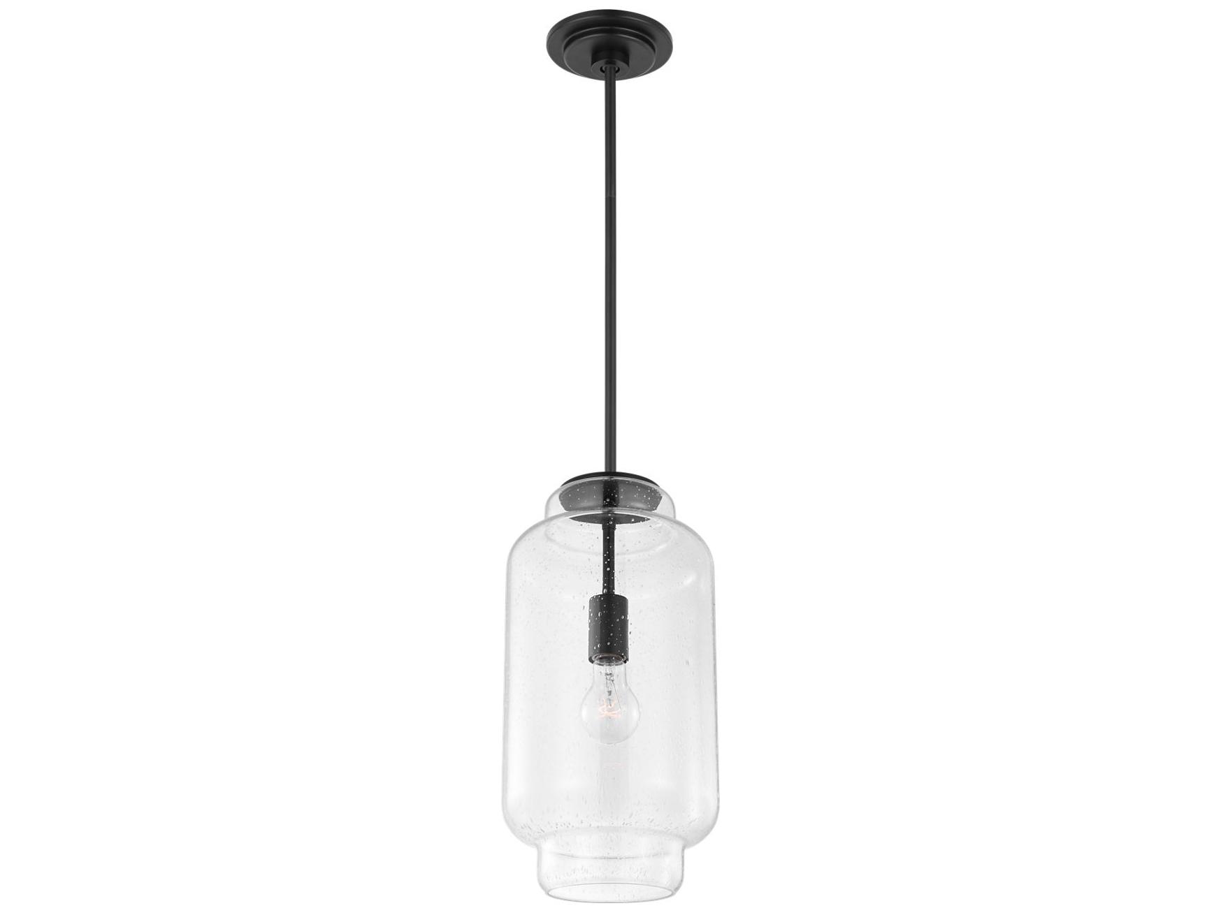 Visual Comfort Studio Nodier 1-Light Aged Iron Black Cylinder Mini Pendant