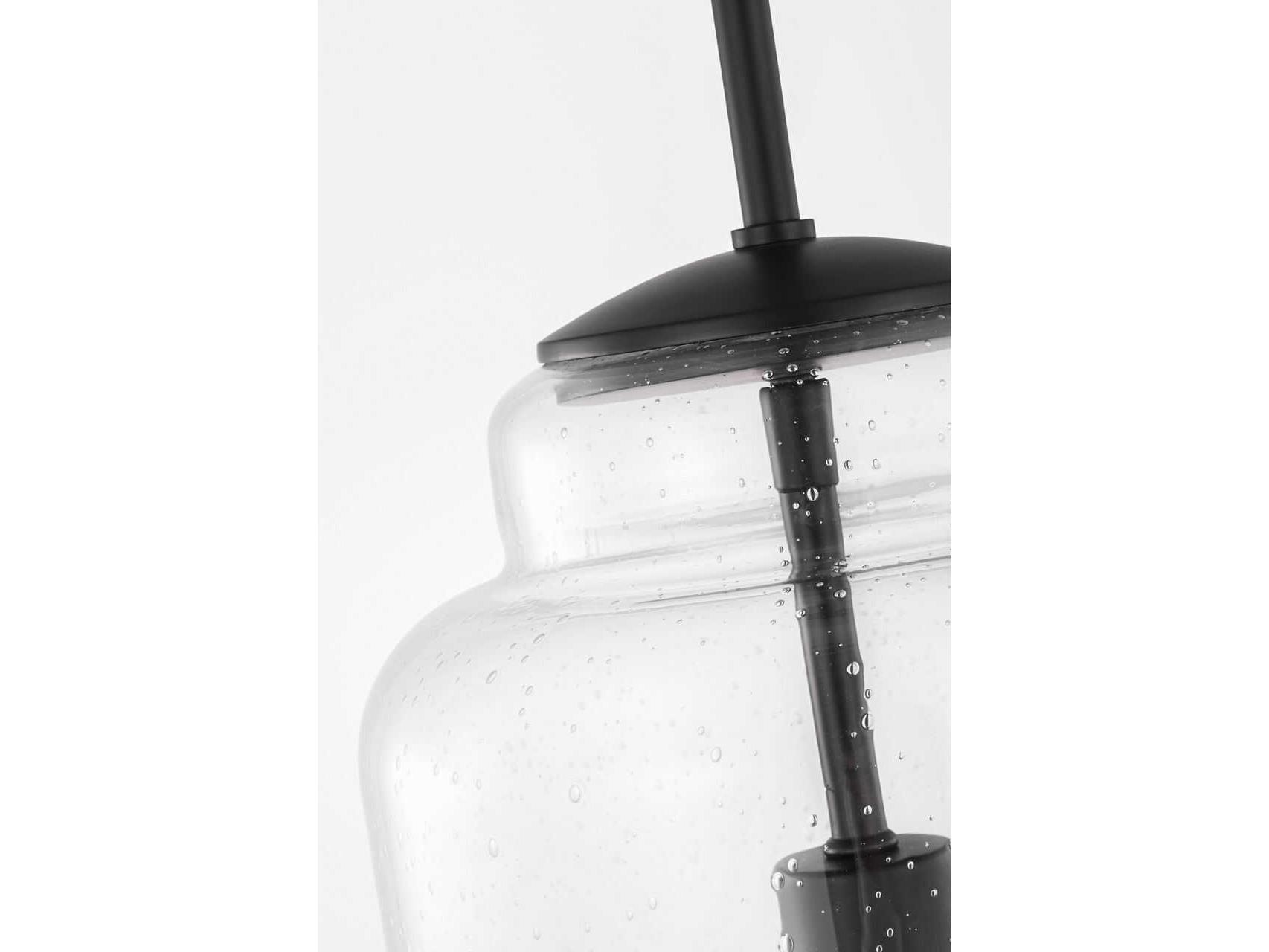 Visual Comfort Studio Nodier 1-Light Aged Iron Black Cylinder Mini Pendant