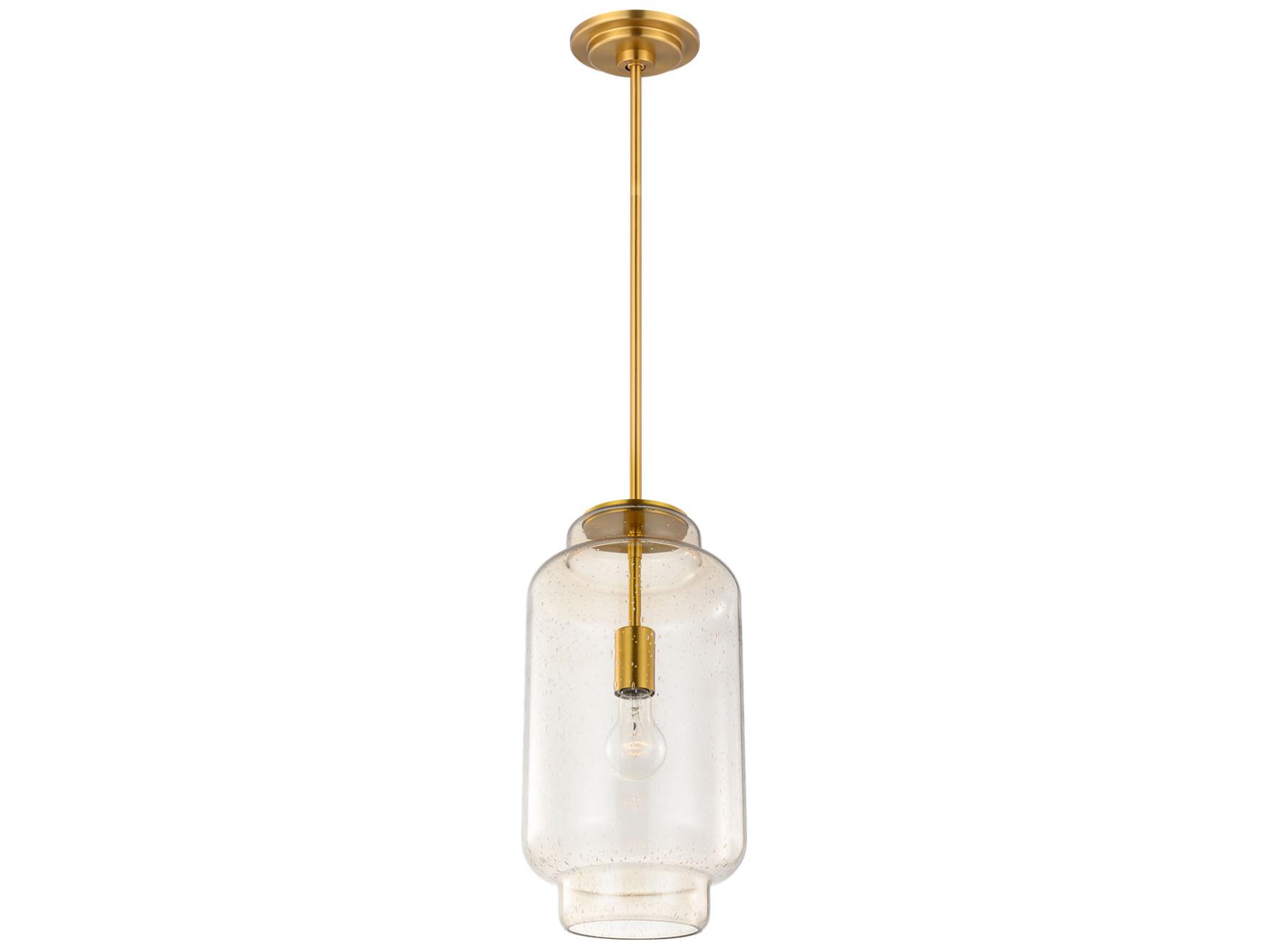 Visual Comfort Studio Nodier 1-Light Burnished Brass Cylinder Mini Pendant