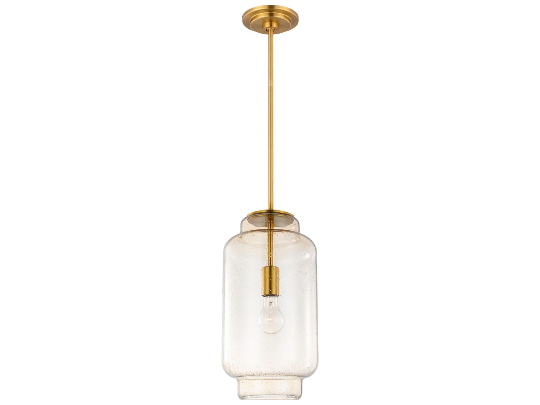 Visual Comfort Studio Nodier 1-Light Burnished Brass Cylinder Mini Pendant