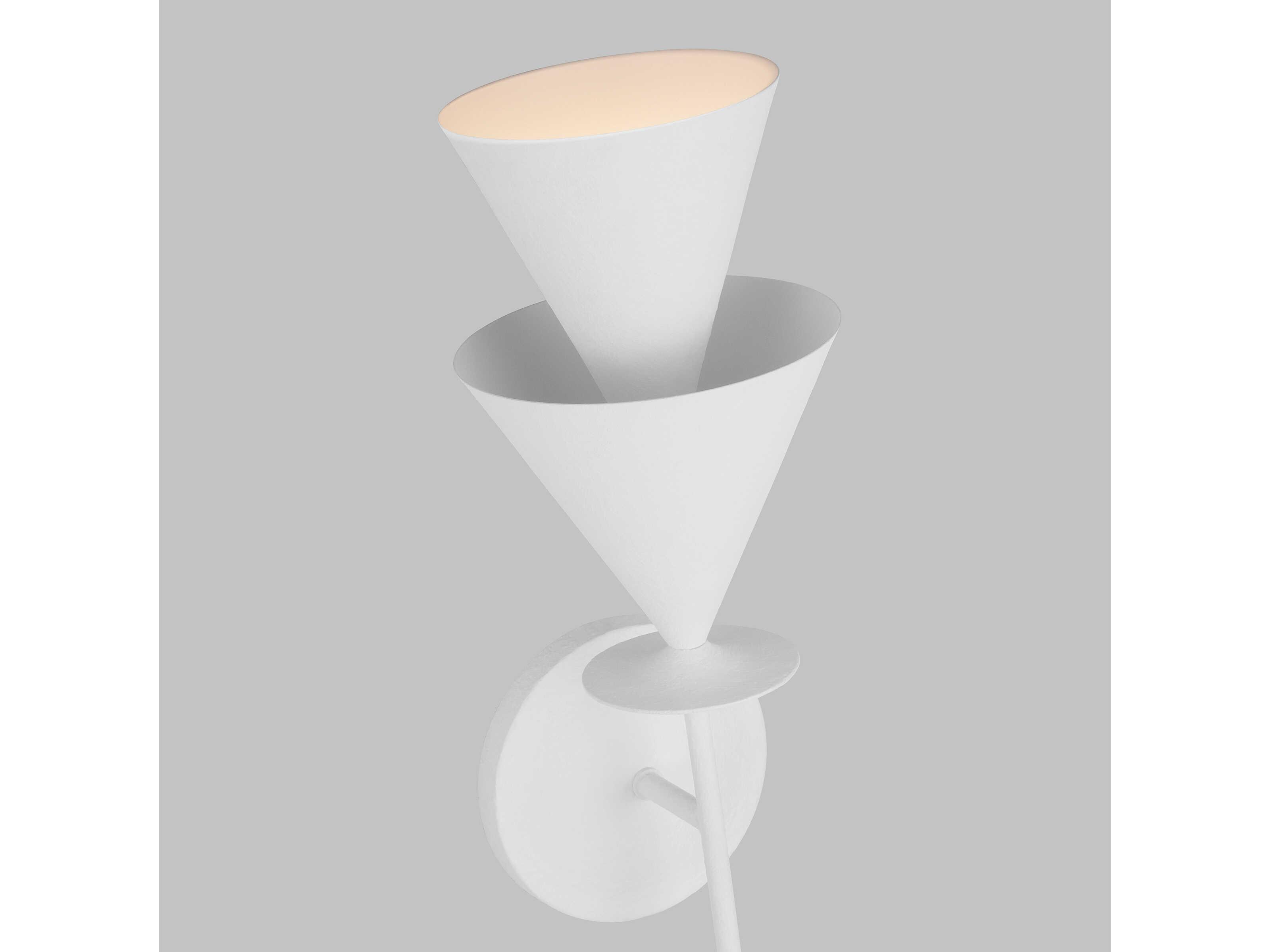 Visual Comfort Studio Cornet 1-Light Cast Plaster White Wall Sconce