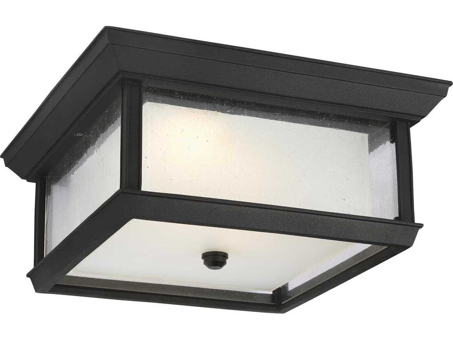 Visual Comfort Studio Mchenry 2-Light Textured Black Flush Mount