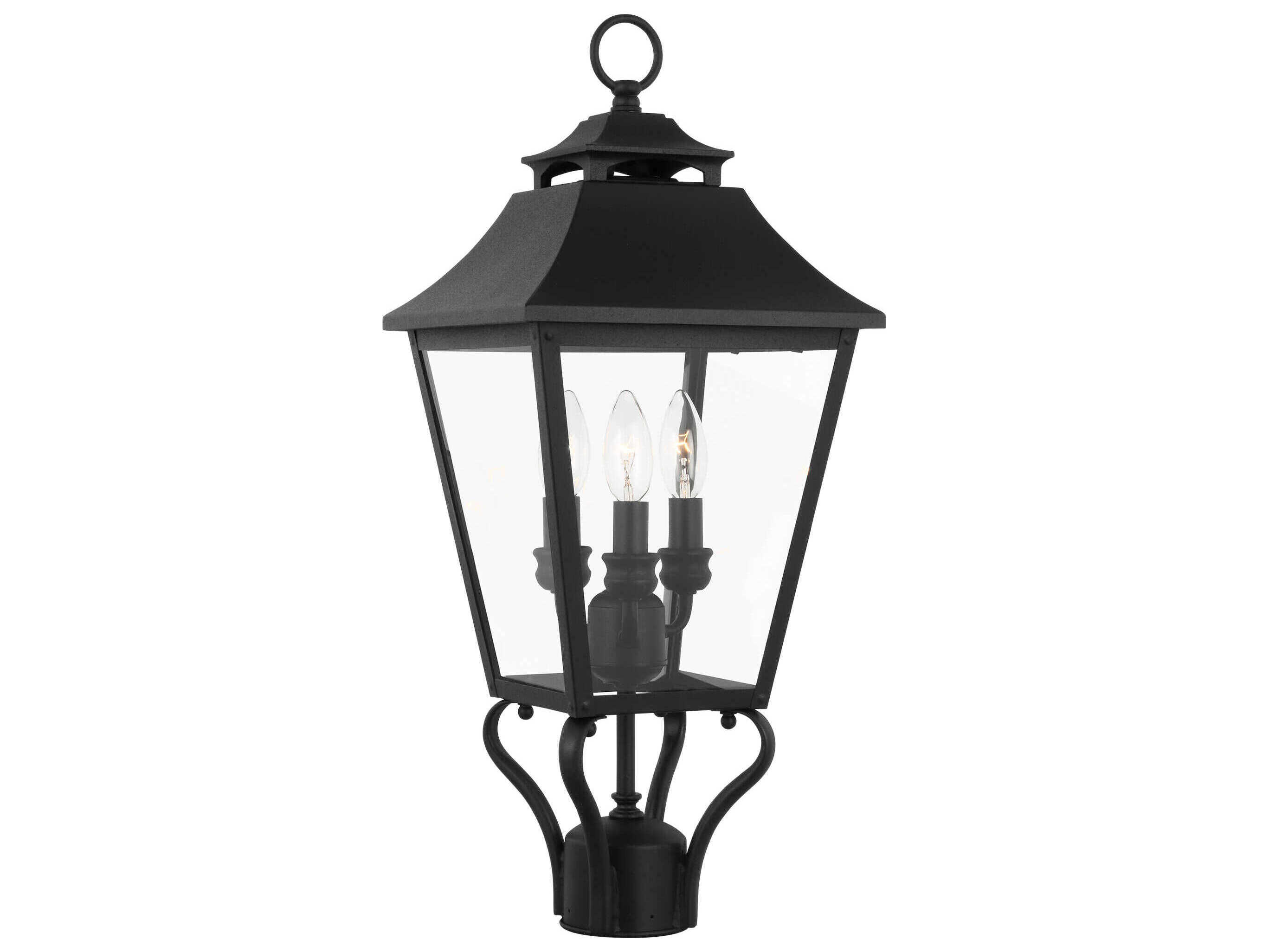 Visual Comfort Studio Galena 3-Light Outdoor Post Light