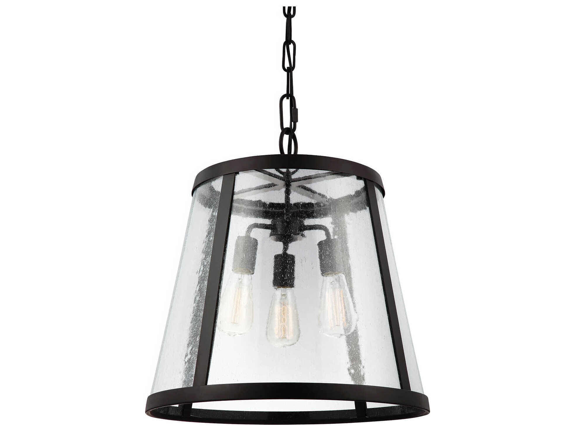 Visual Comfort Studio Harrow 3-Light Oil Rubbed Bronze Drum Pendant