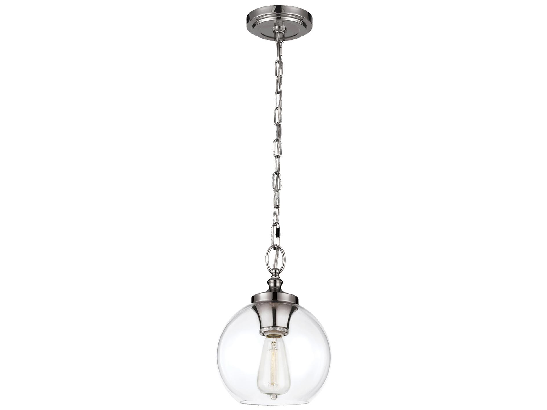 Visual Comfort Studio Tabby 1-Light Polished Nickel Globe Mini Pendant