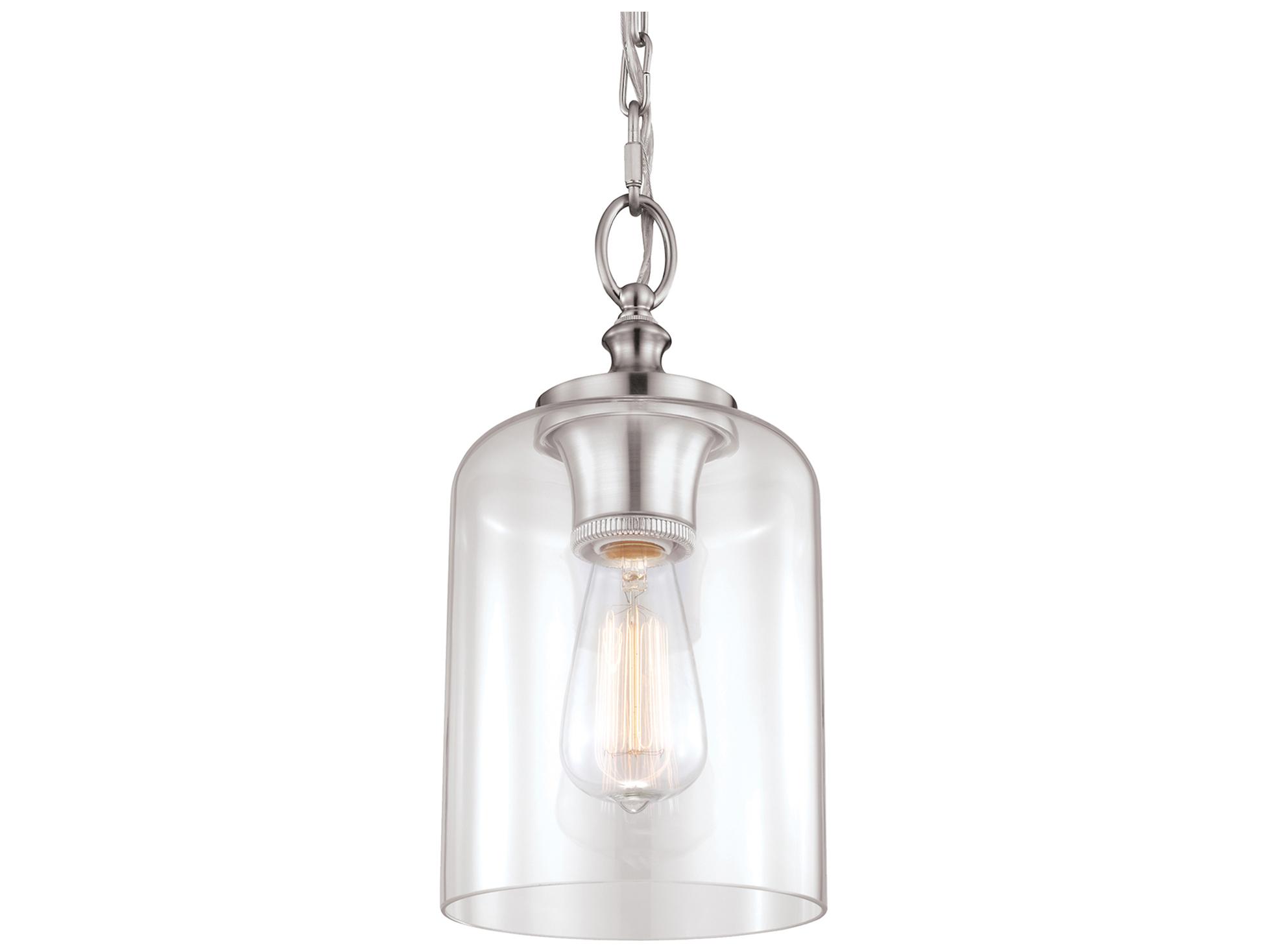 Visual Comfort Studio Hounslow 1-Light Brushed Steel Mini Pendant
