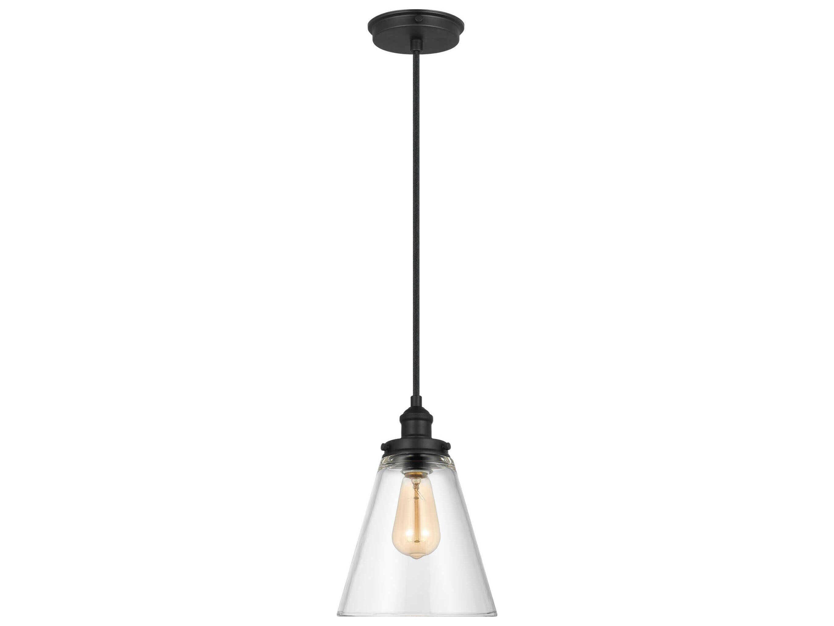 Visual Comfort Studio Baskin 1-Light Midnight Black Mini Pendant