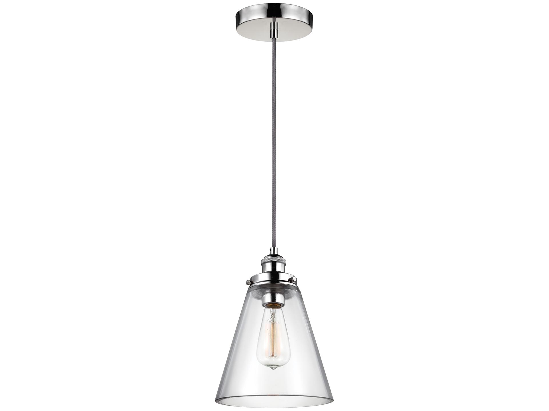 Visual Comfort Studio Baskin 1-Light Polished Nickel Mini Pendant