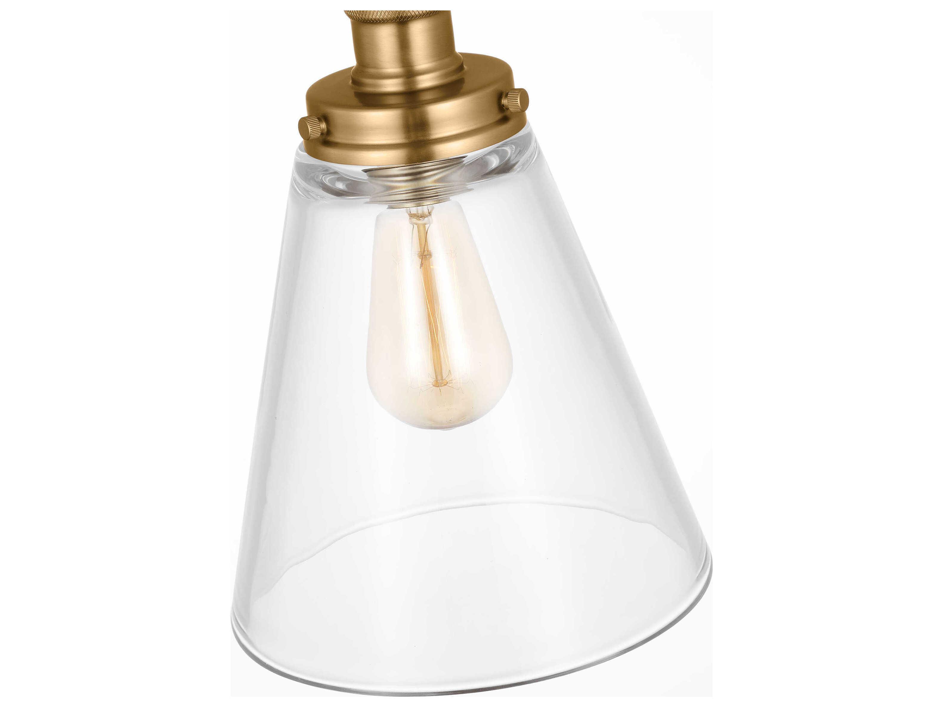 Visual Comfort Studio Baskin 1-Light Satin Brass Mini Pendant