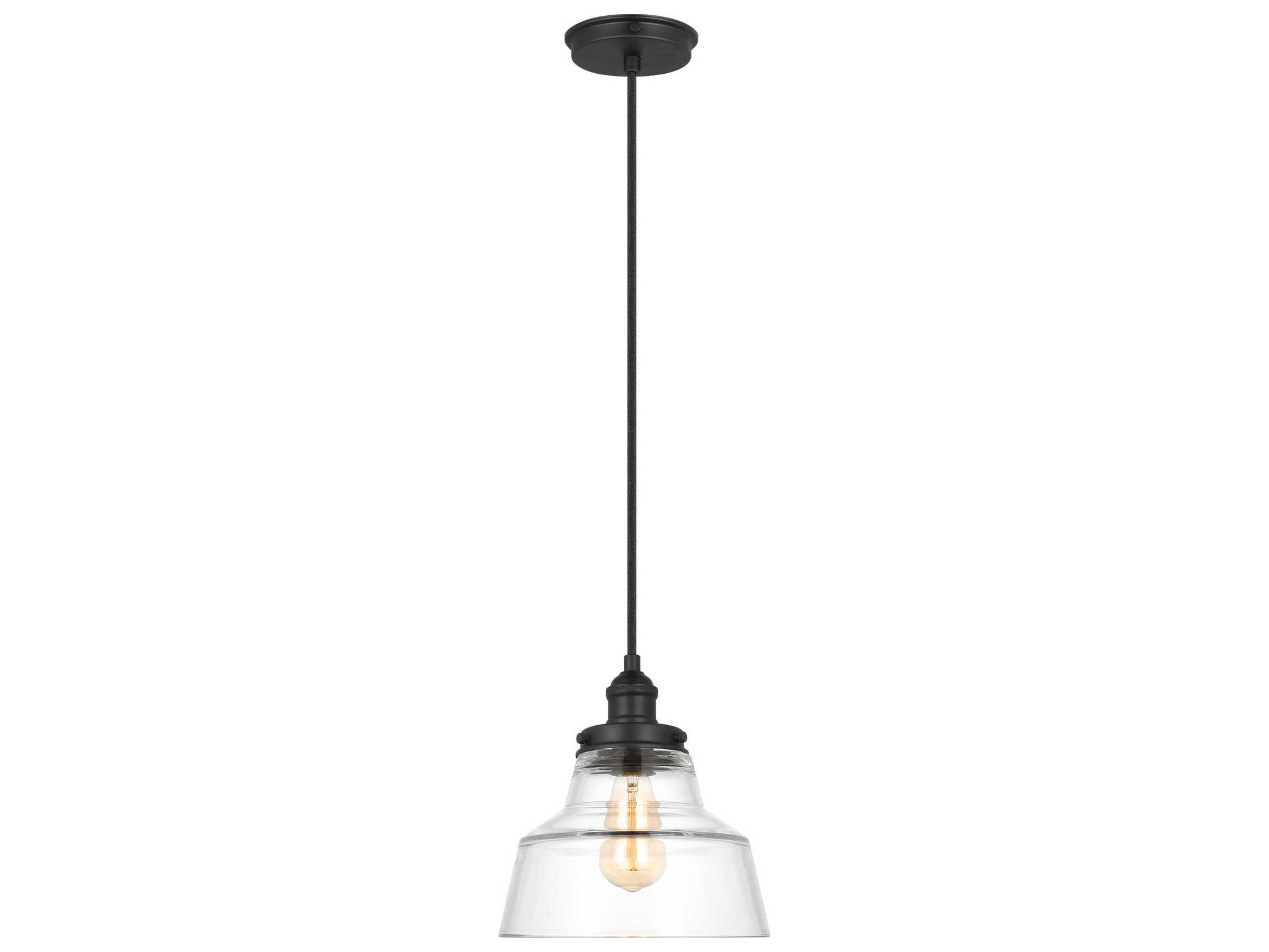 Visual Comfort Studio Baskin 1-Light Midnight Black Mini Pendant