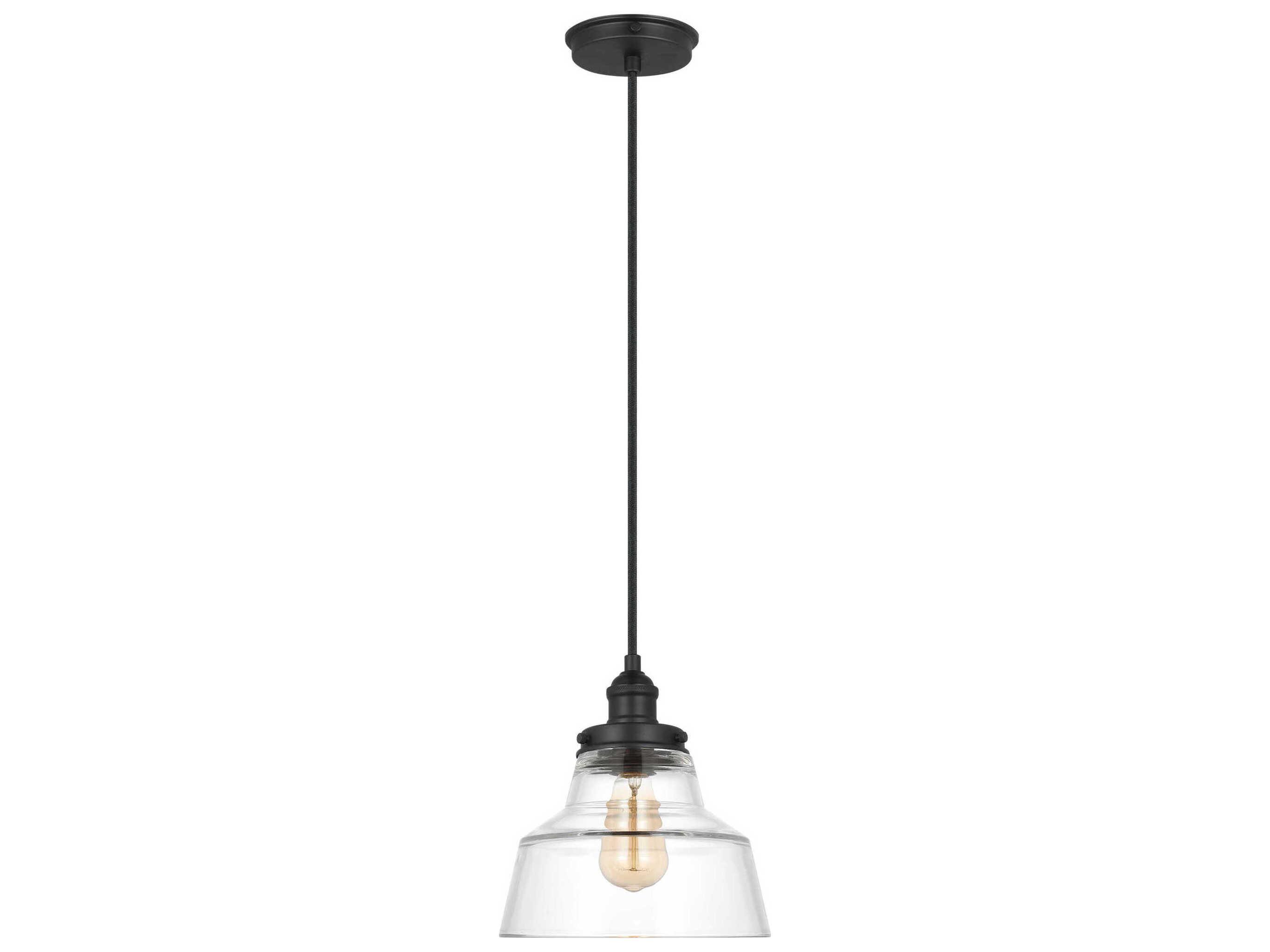 Visual Comfort Studio Baskin 1-Light Midnight Black Mini Pendant