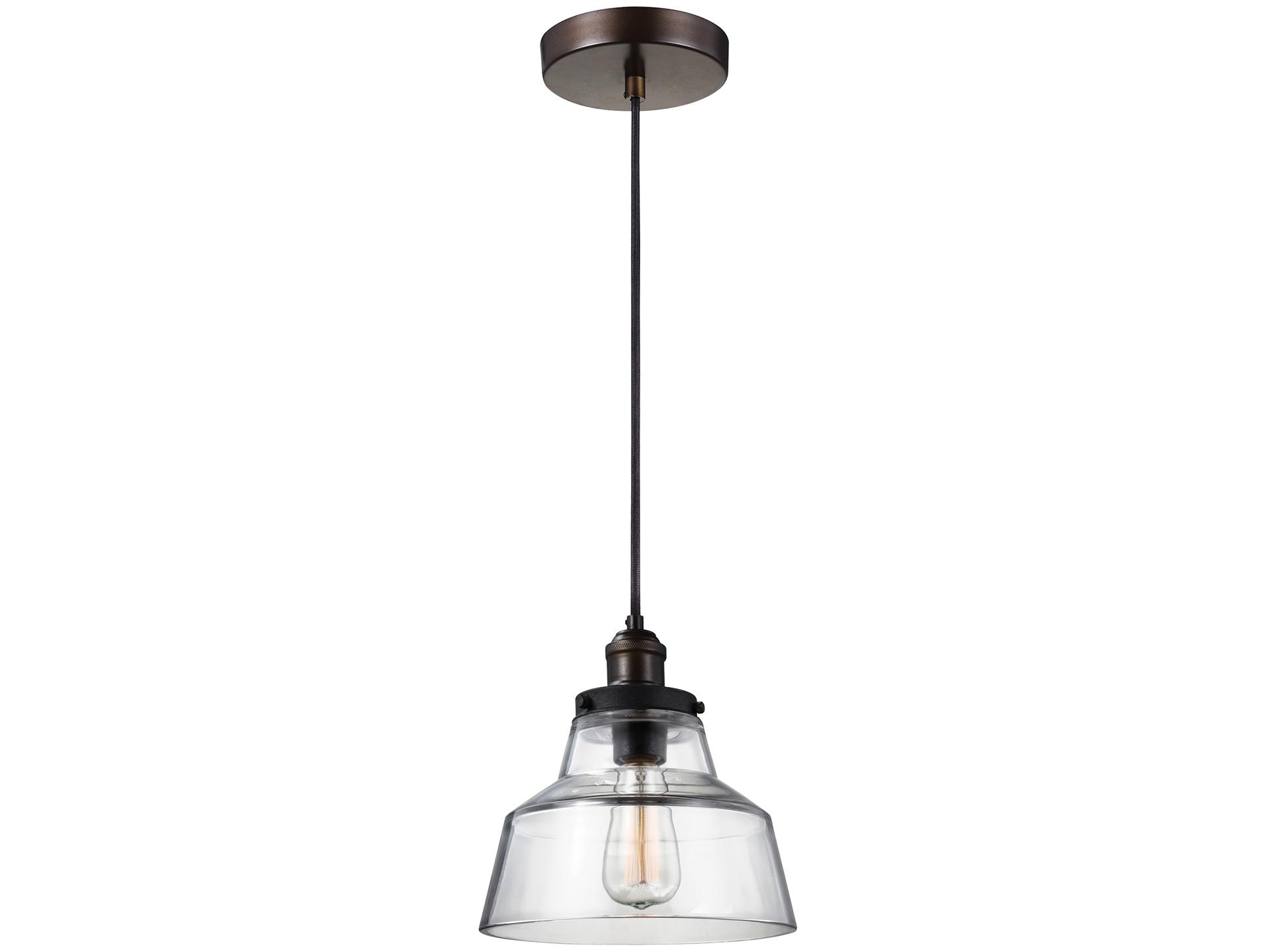 Visual Comfort Studio Baskin 1-Light Painted Aged Brass Dark Weathered Zinc Dome Mini Pendant