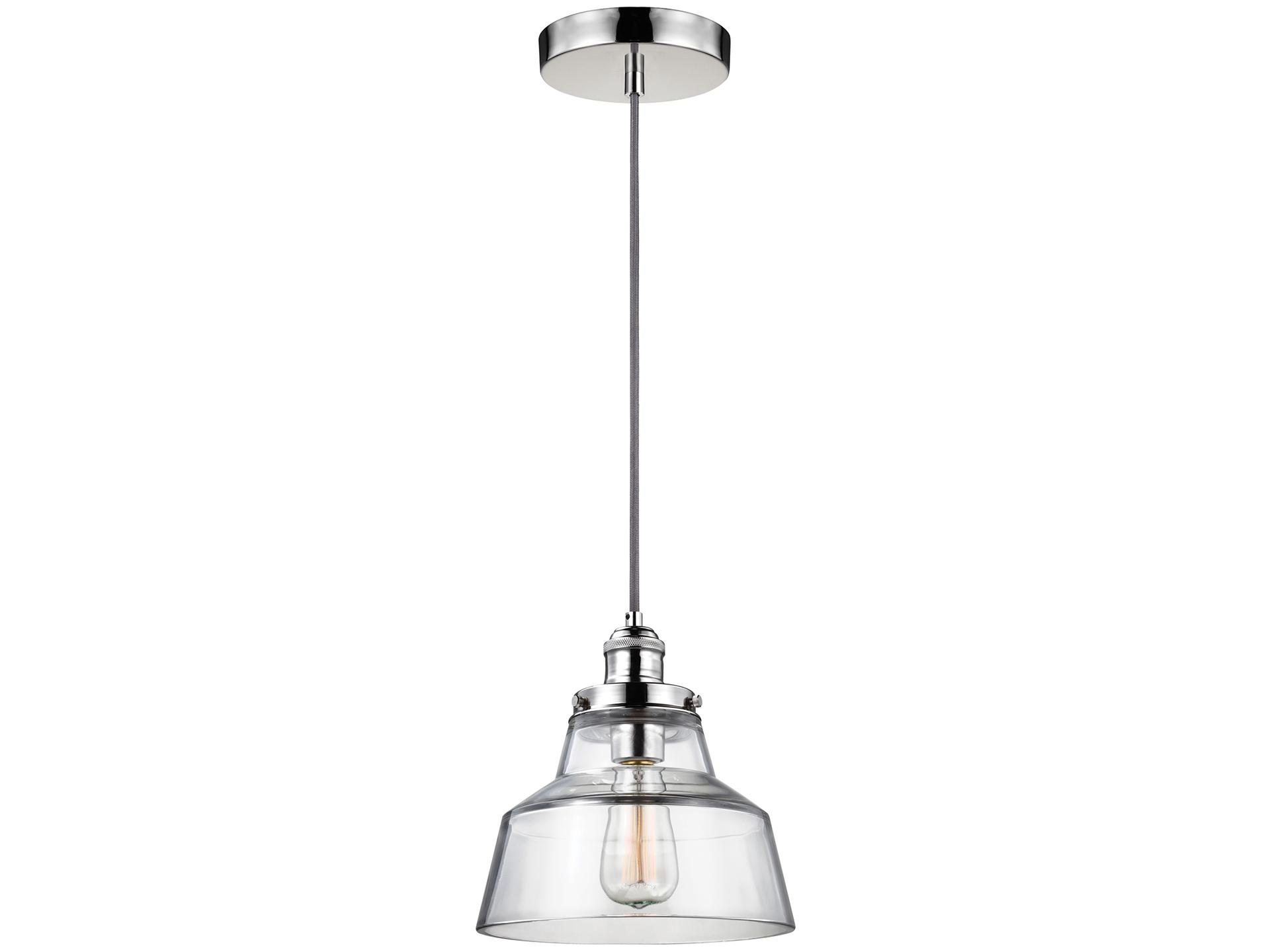 Visual Comfort Studio Baskin 1-Light Polished Nickel Dome Mini Pendant