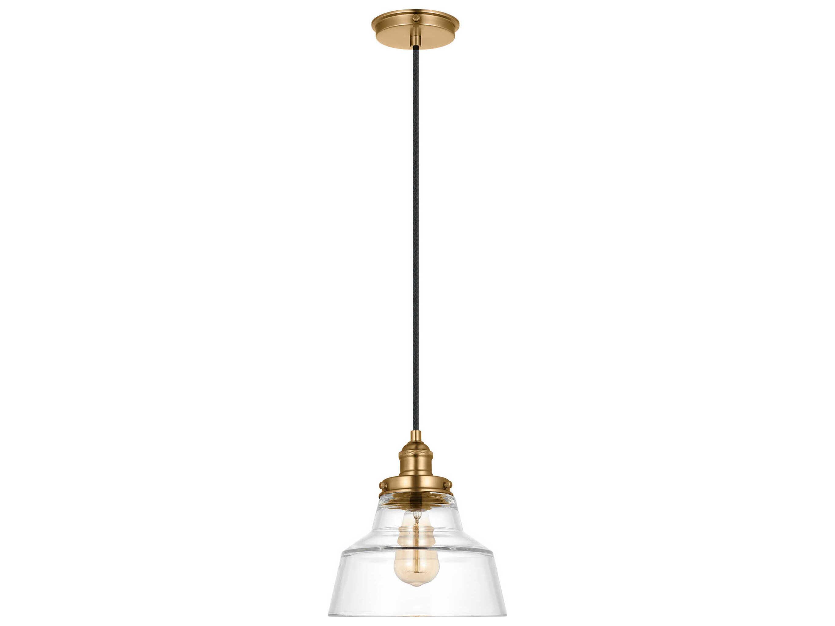 Visual Comfort Studio Baskin 1-Light Satin Brass Mini Pendant