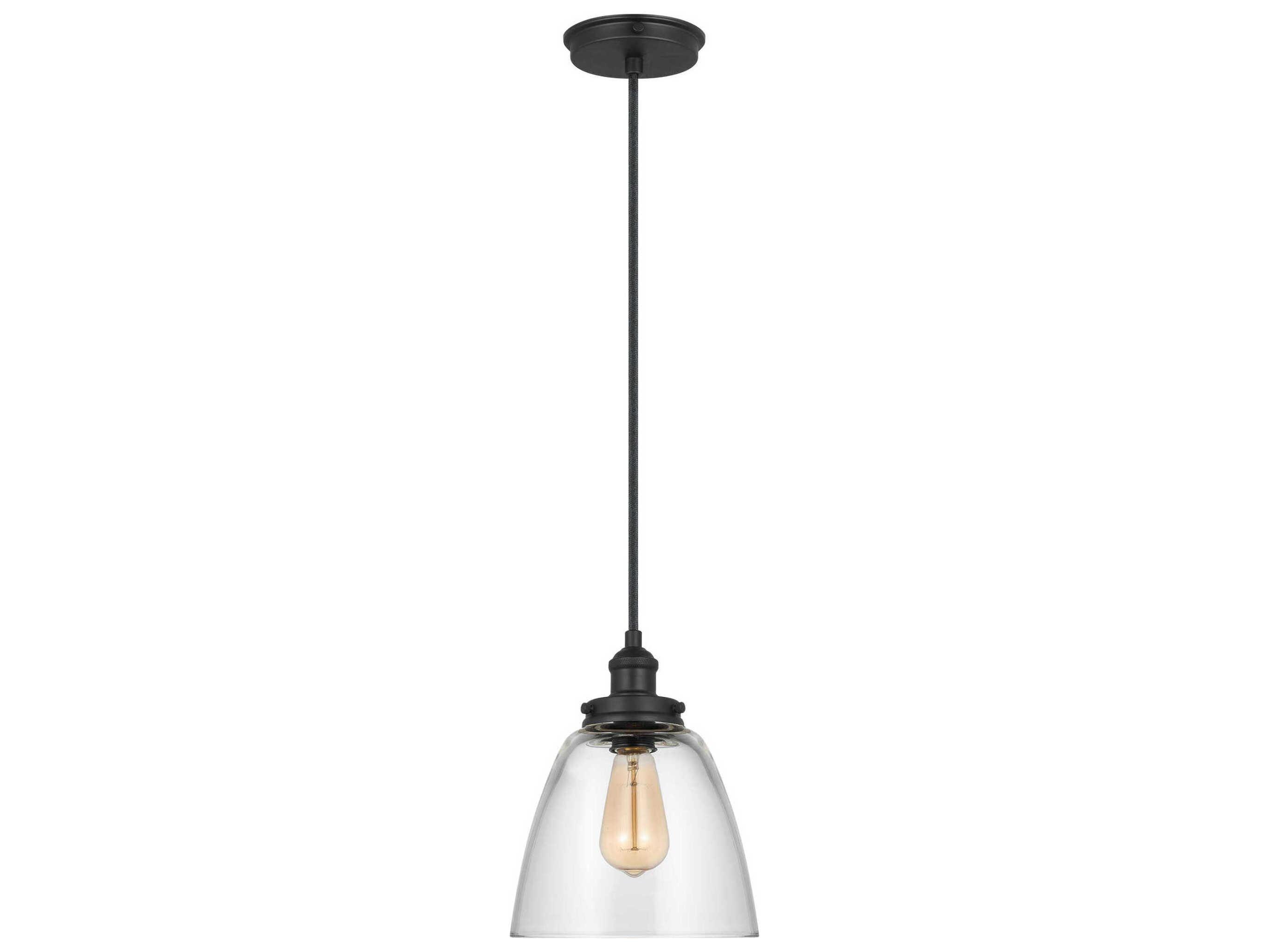 Visual Comfort Studio Baskin 1-Light Midnight Black Mini Pendant